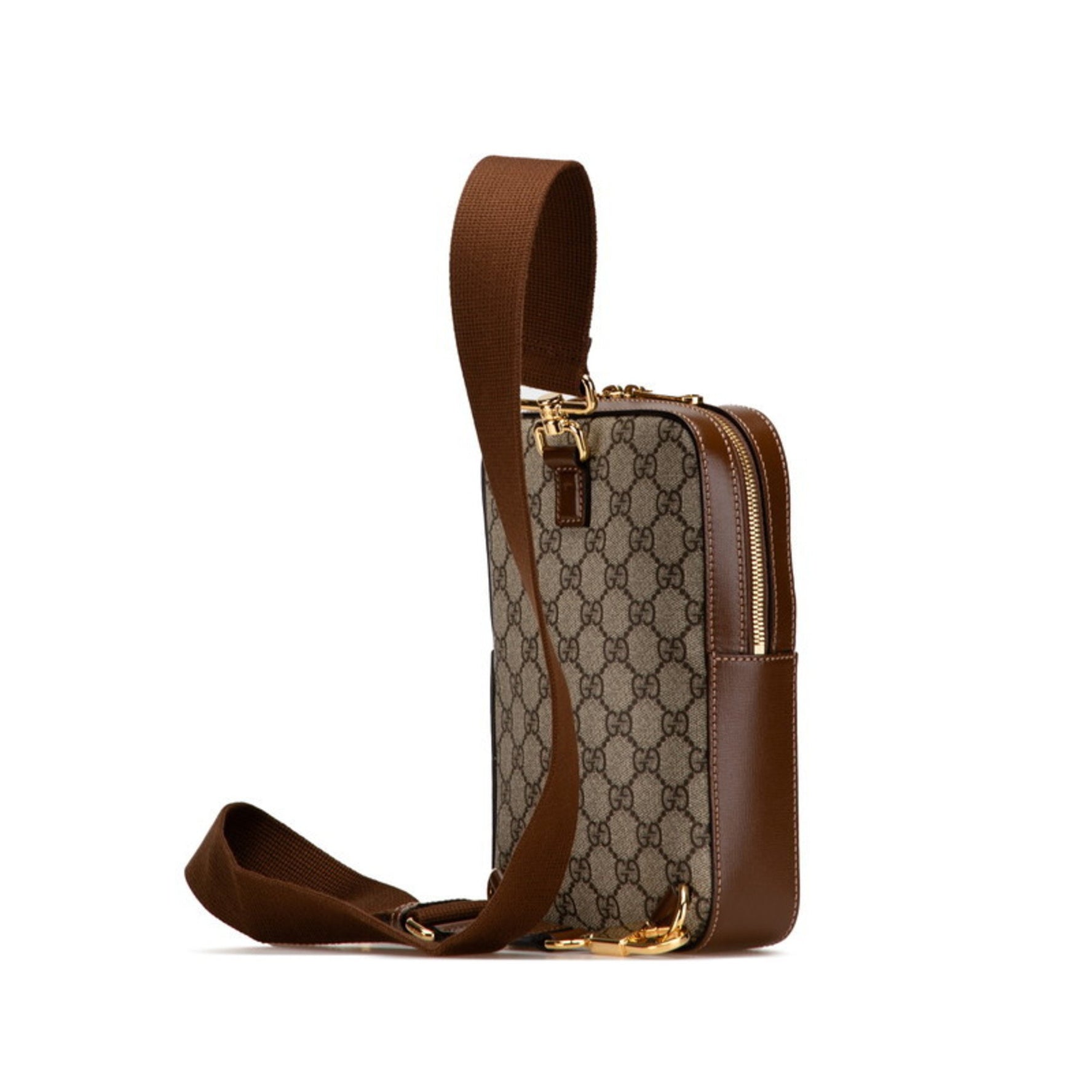 Gucci GG Supreme Interlocking G Body Bag/Waist Bag Beige Brown PVC Leather Men's GUCCI