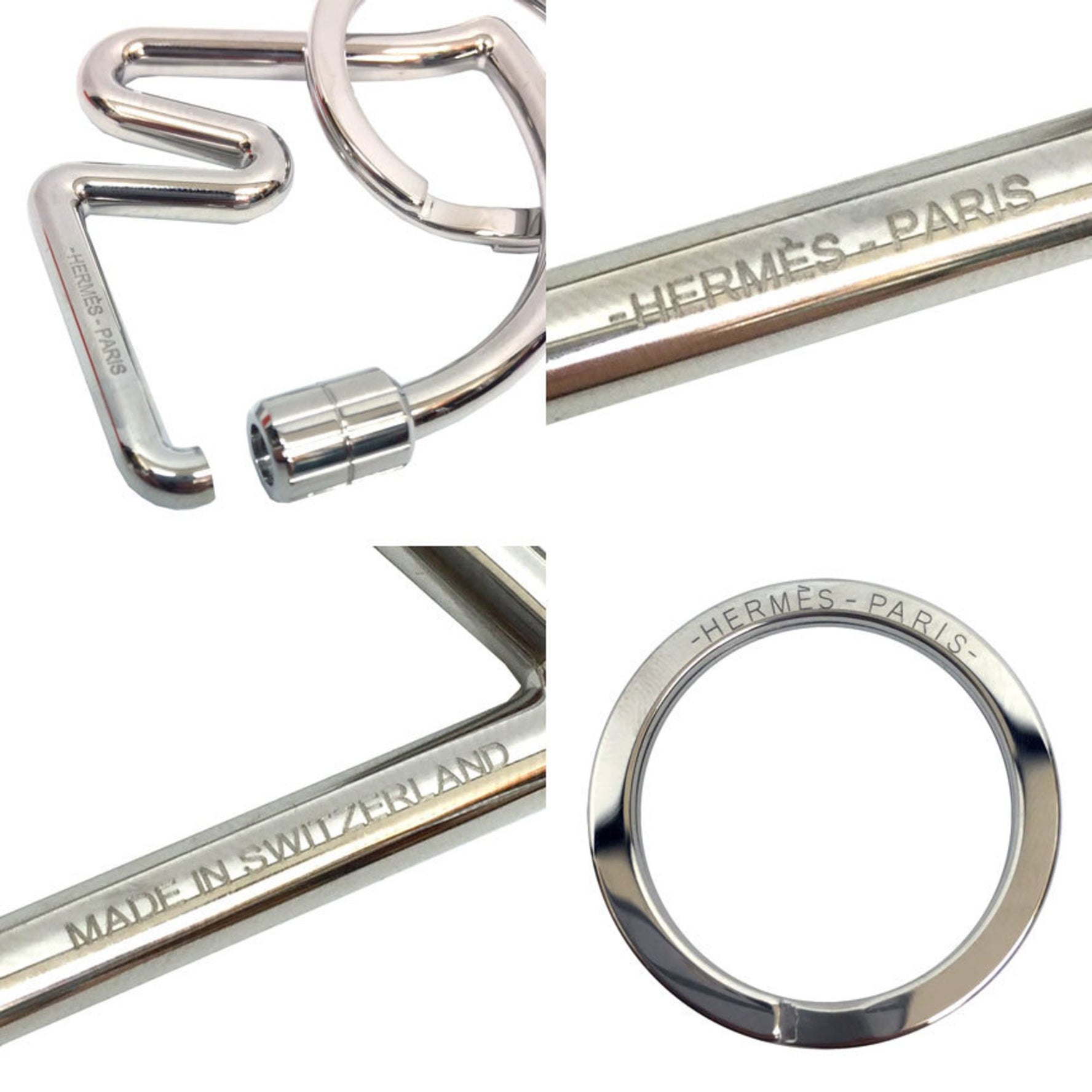 Hermes Hermès Porte-cles Cheval keychain key ring in and stainless steel with a horse motif.