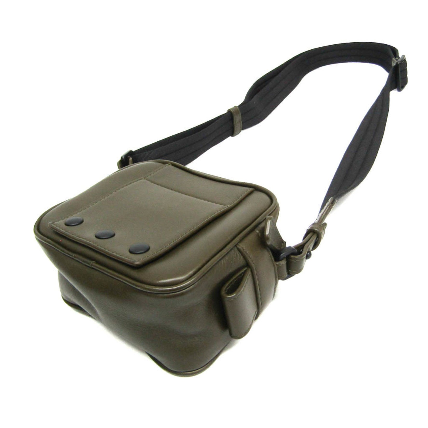 Bottega Veneta Leggero Women,Men Leather Shoulder Bag Black,Khaki