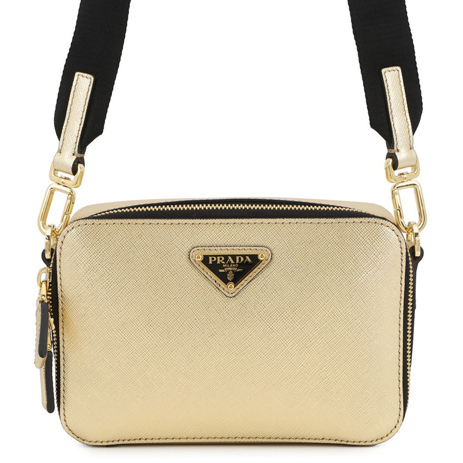 Prada Triangle Brick Saffiano Leather Shoulder Bag