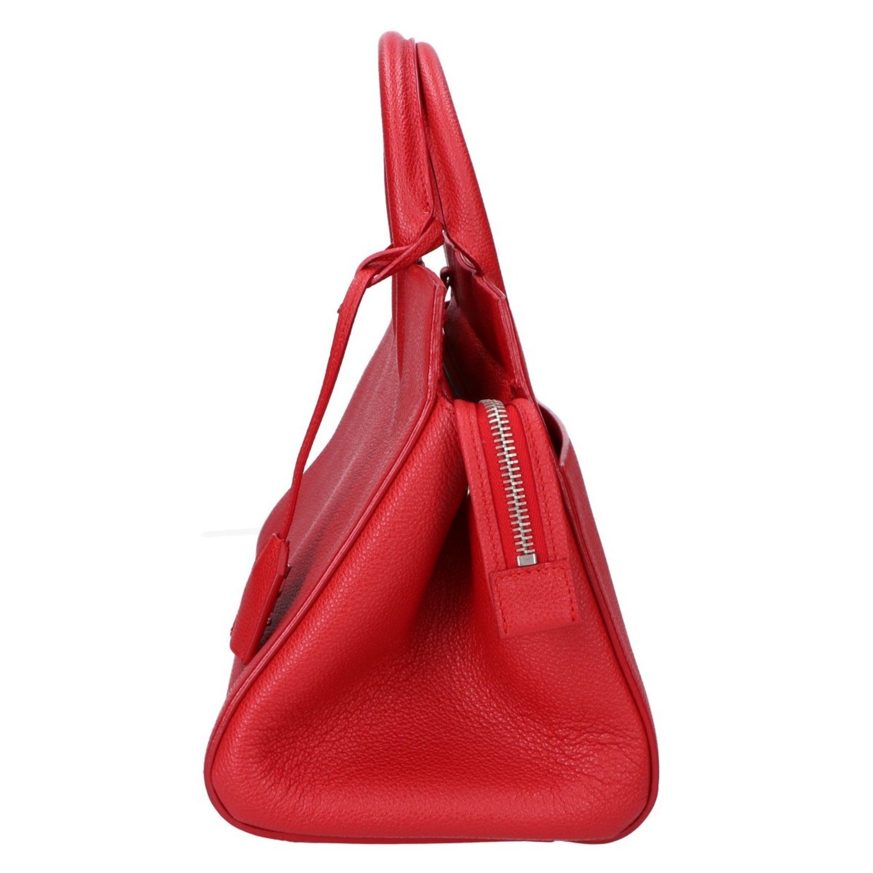 SAINT LAURENT Cabas Rive Gauche Handbag, Red