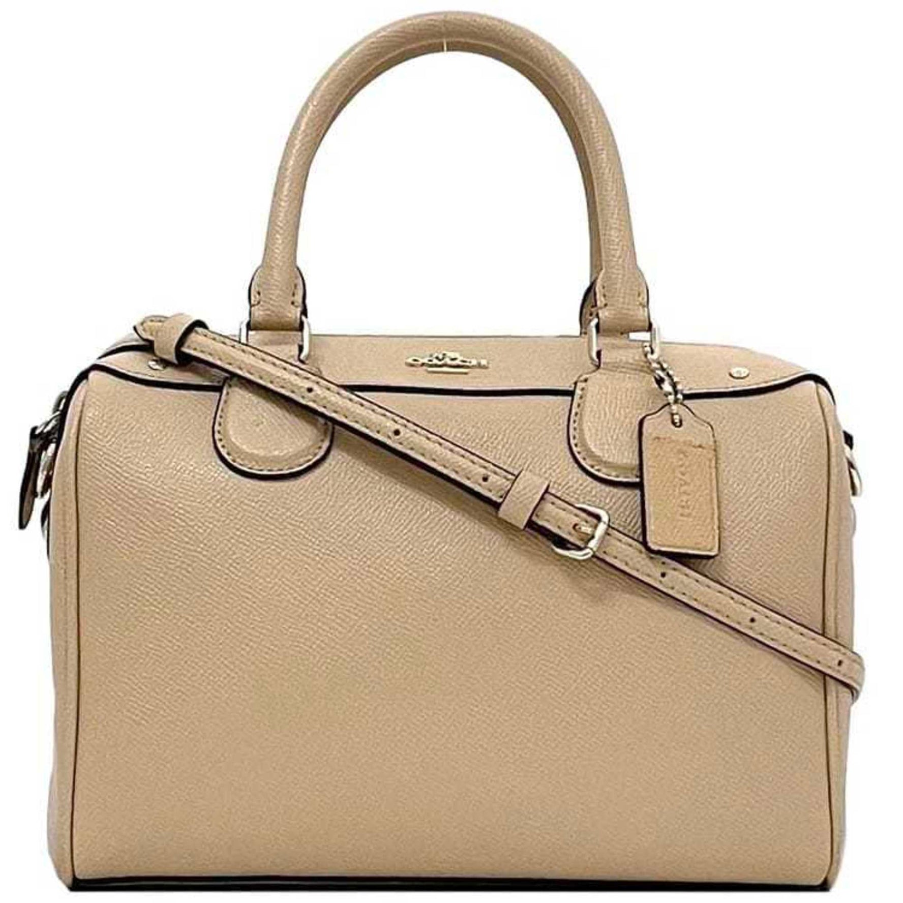 Coach 2-way shoulder bag ec-23074 beige F57521 mini Boston leather COACH handbag crossbody ladies