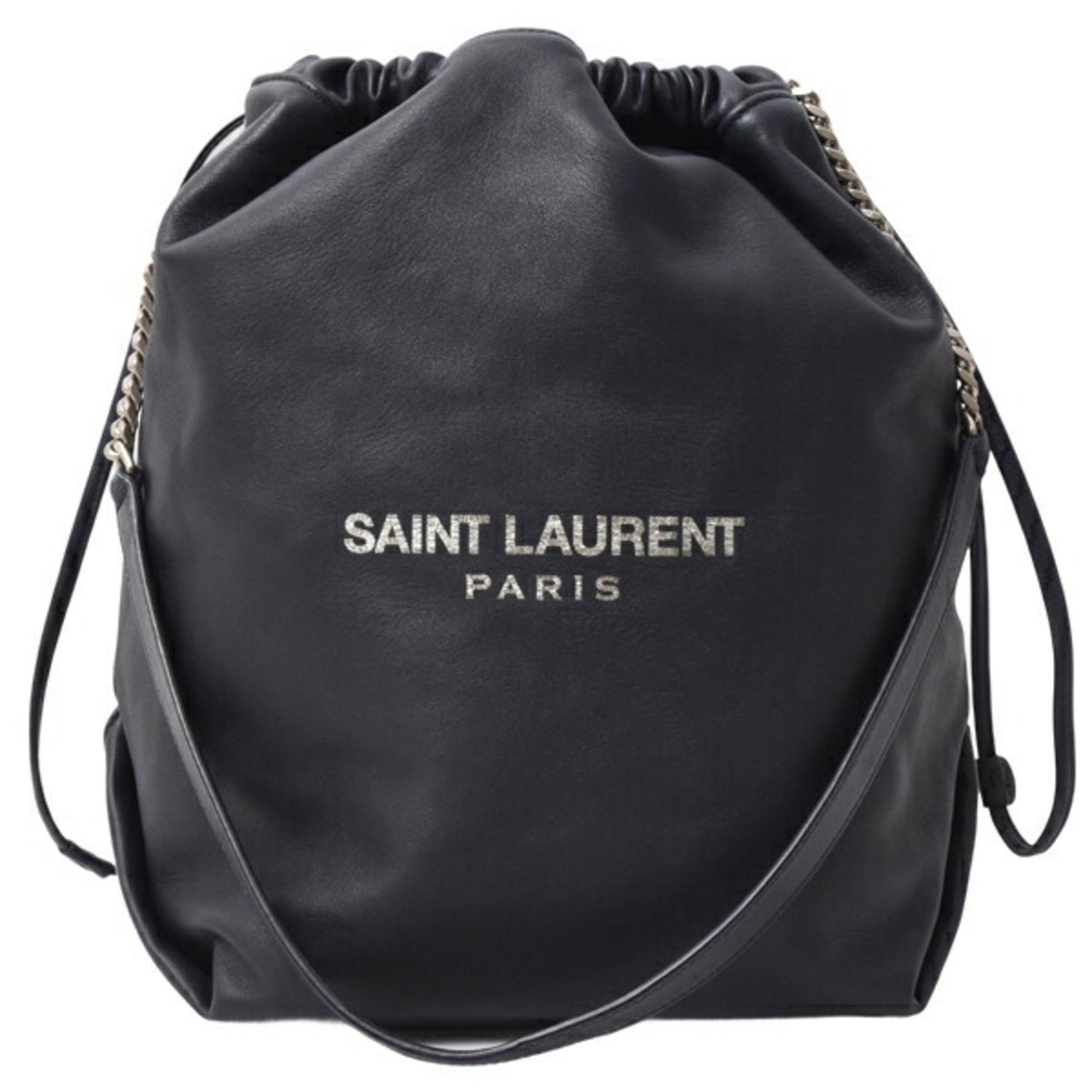 Saint Laurent and Men's Teddy Shoulder Bag in Navy Lambskin