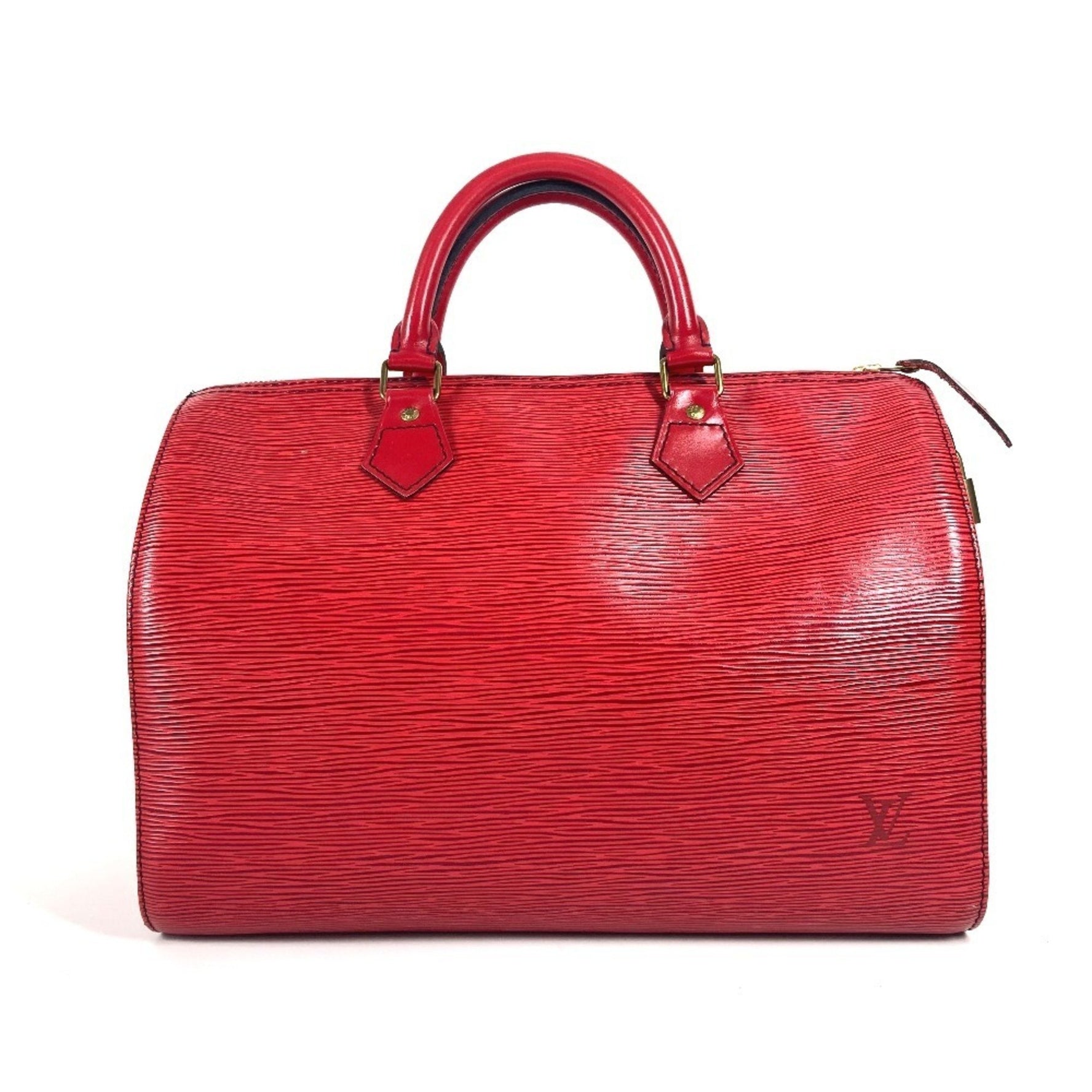 LOUIS VUITTON Epi Speedy 30 Bag Mini Boston Handbag Leather Women's Castilian Red
