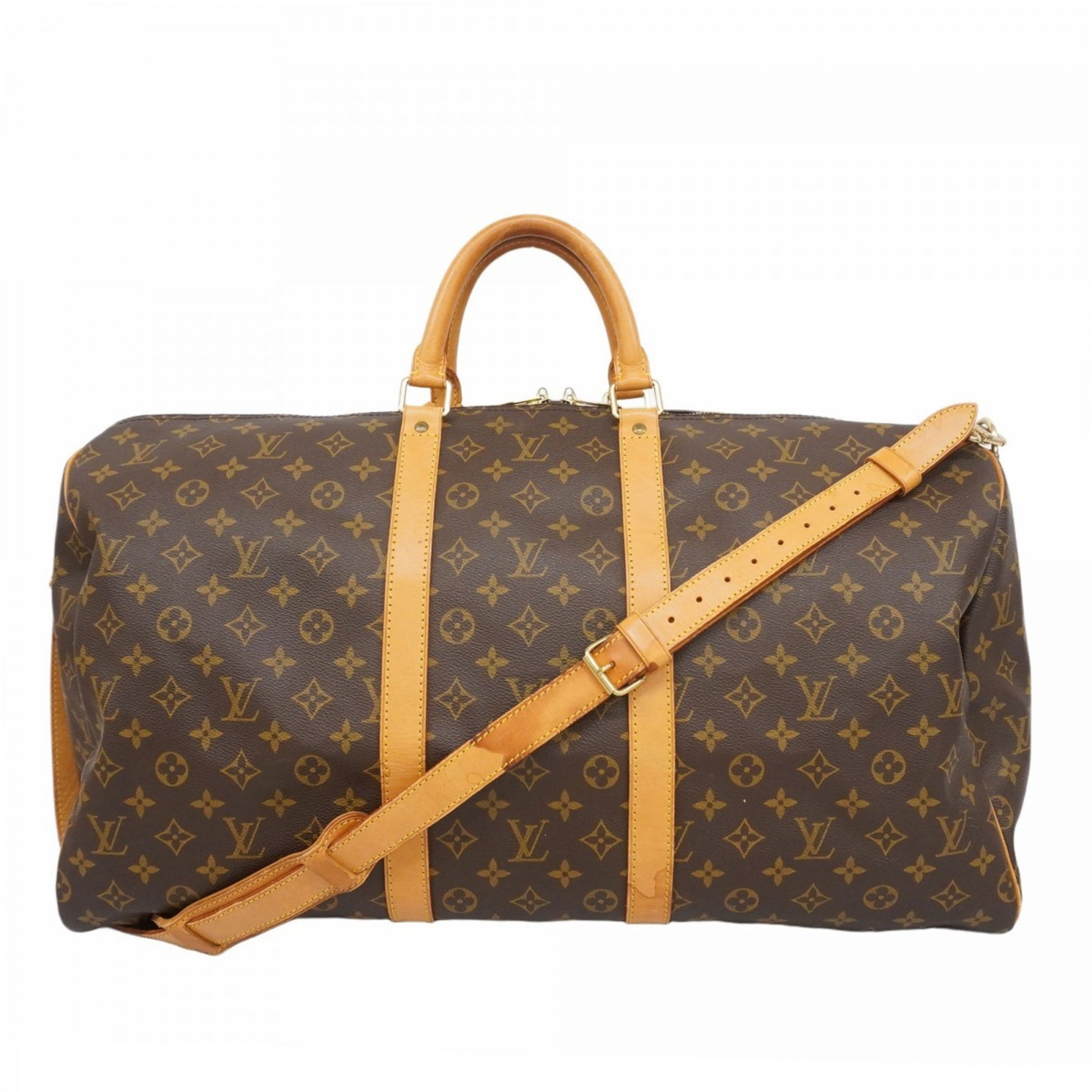 Louis Vuitton Monogram Keepall Bandouliere 55 Boston Bag
