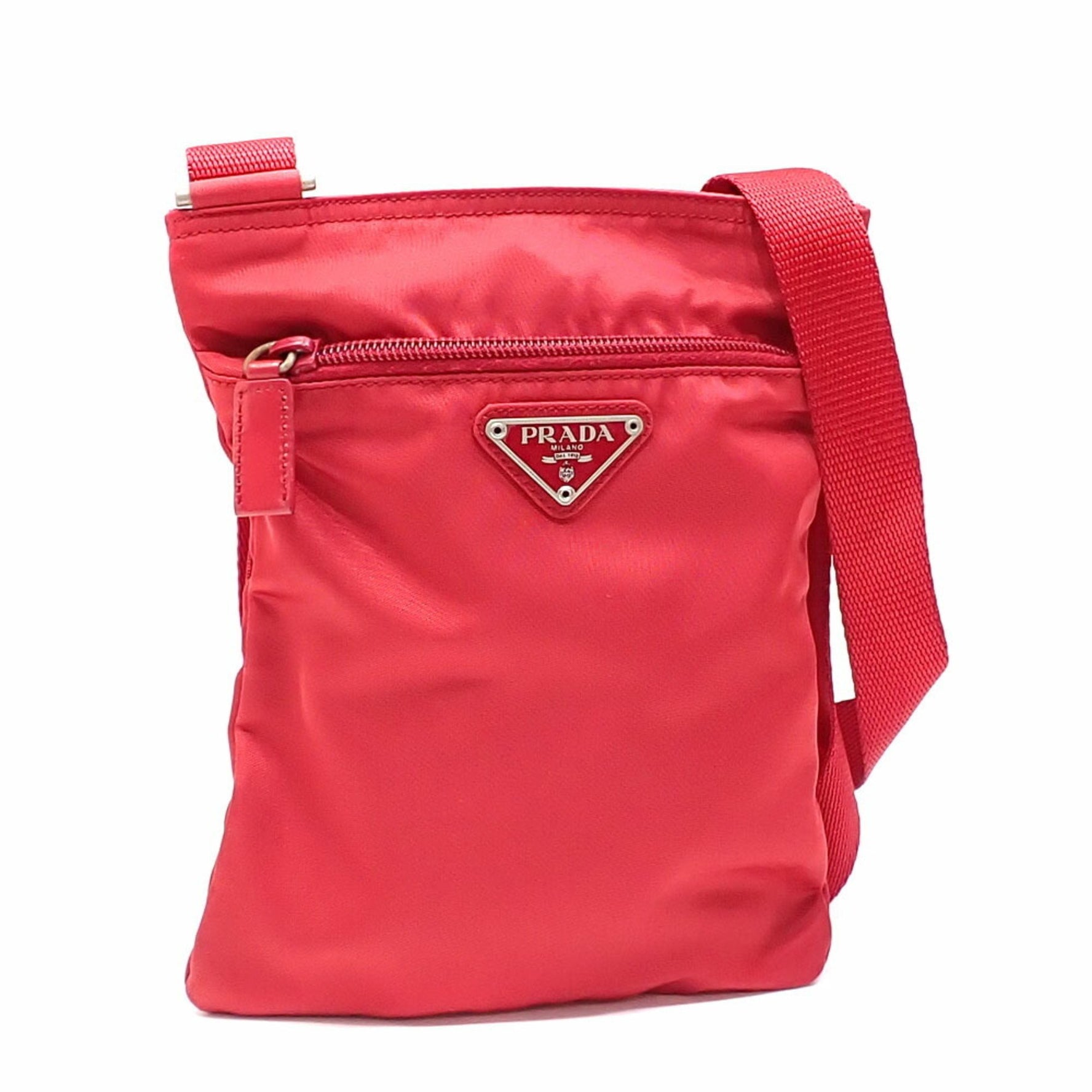 Prada Women's Rosso Nylon Shoulder Bag B7792