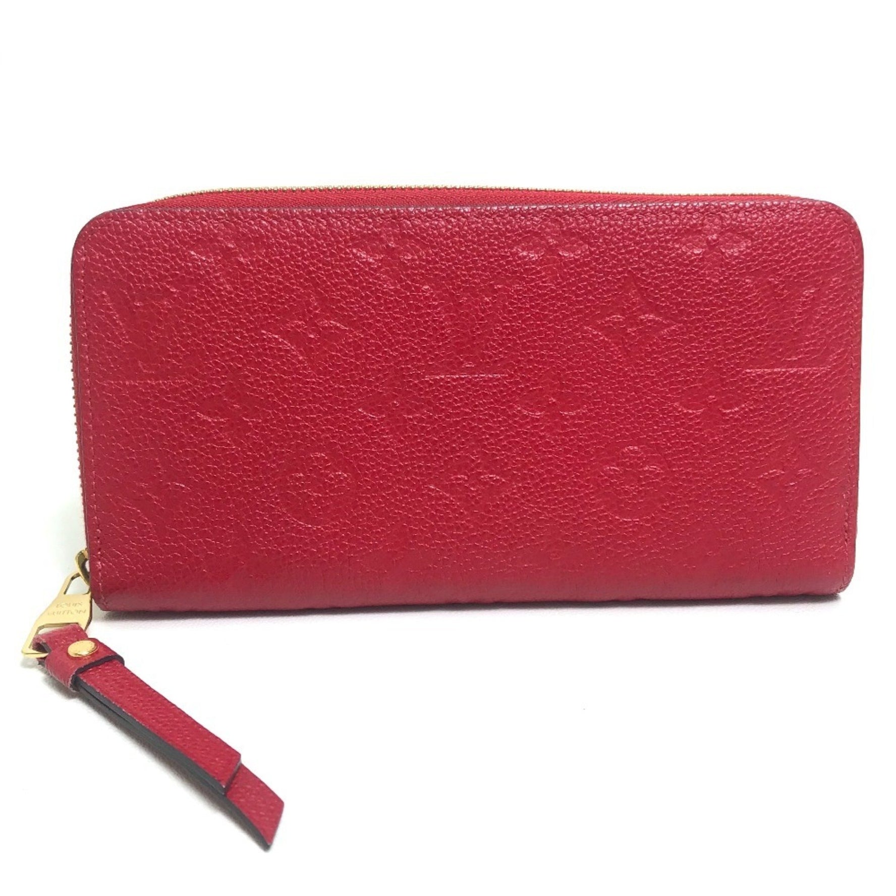LOUIS VUITTON M68571 Monogram Empreinte Zippy Wallet, Leather, Women's, Cherry Berry Red