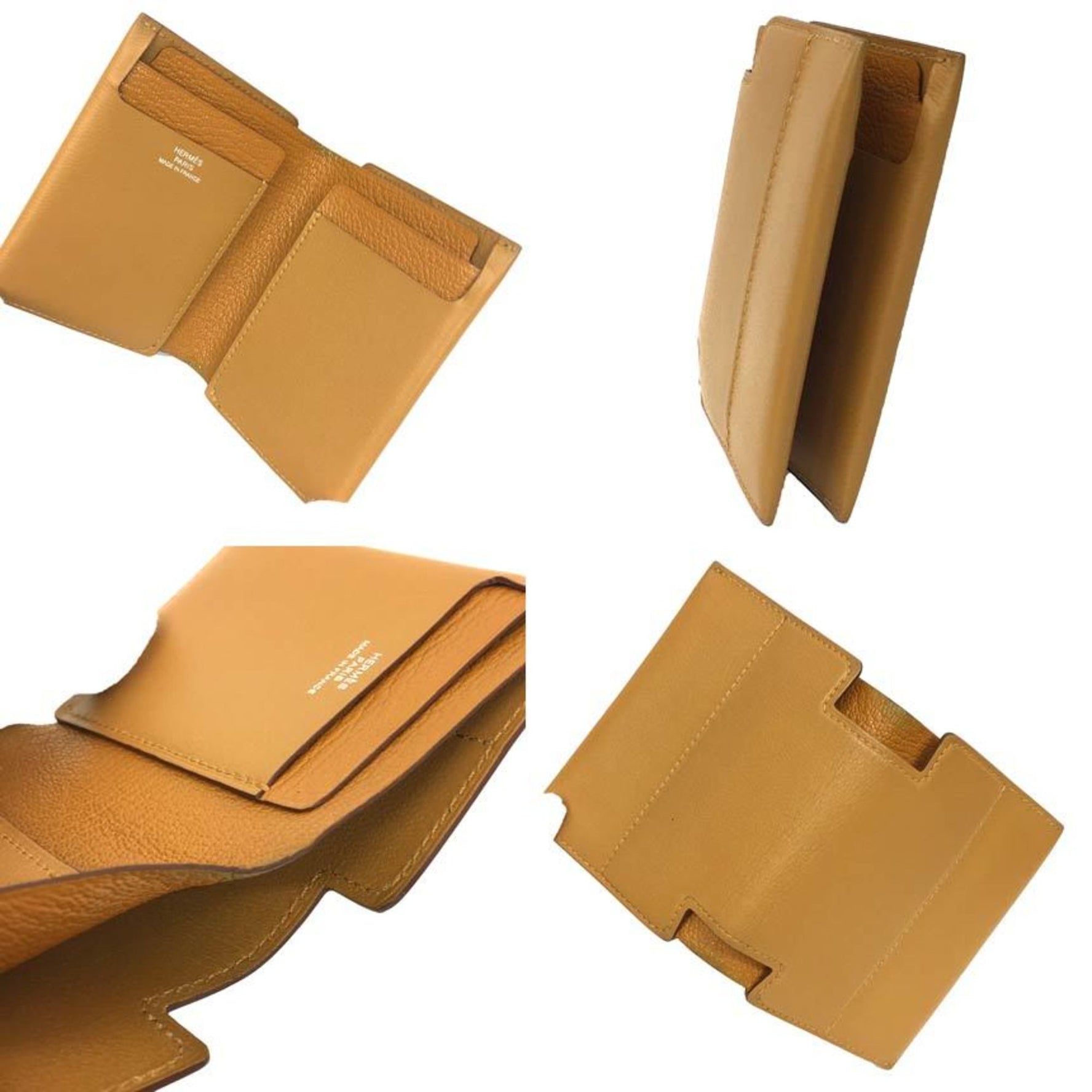 HERMES H Sport OPEN24 VERTICAL 24 Wallet H082906CA SESAME/CARAMEL Z Stamp Men's