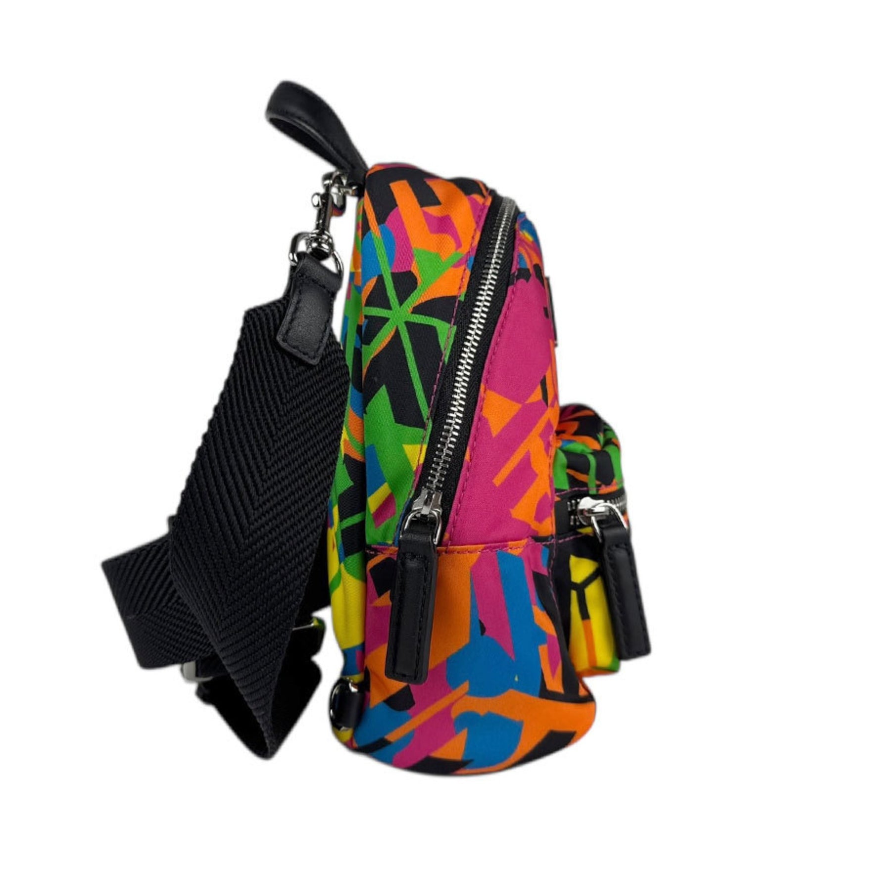MCM Body bag Shoulder Nylon Canvas Multicolor Black Silver Men's