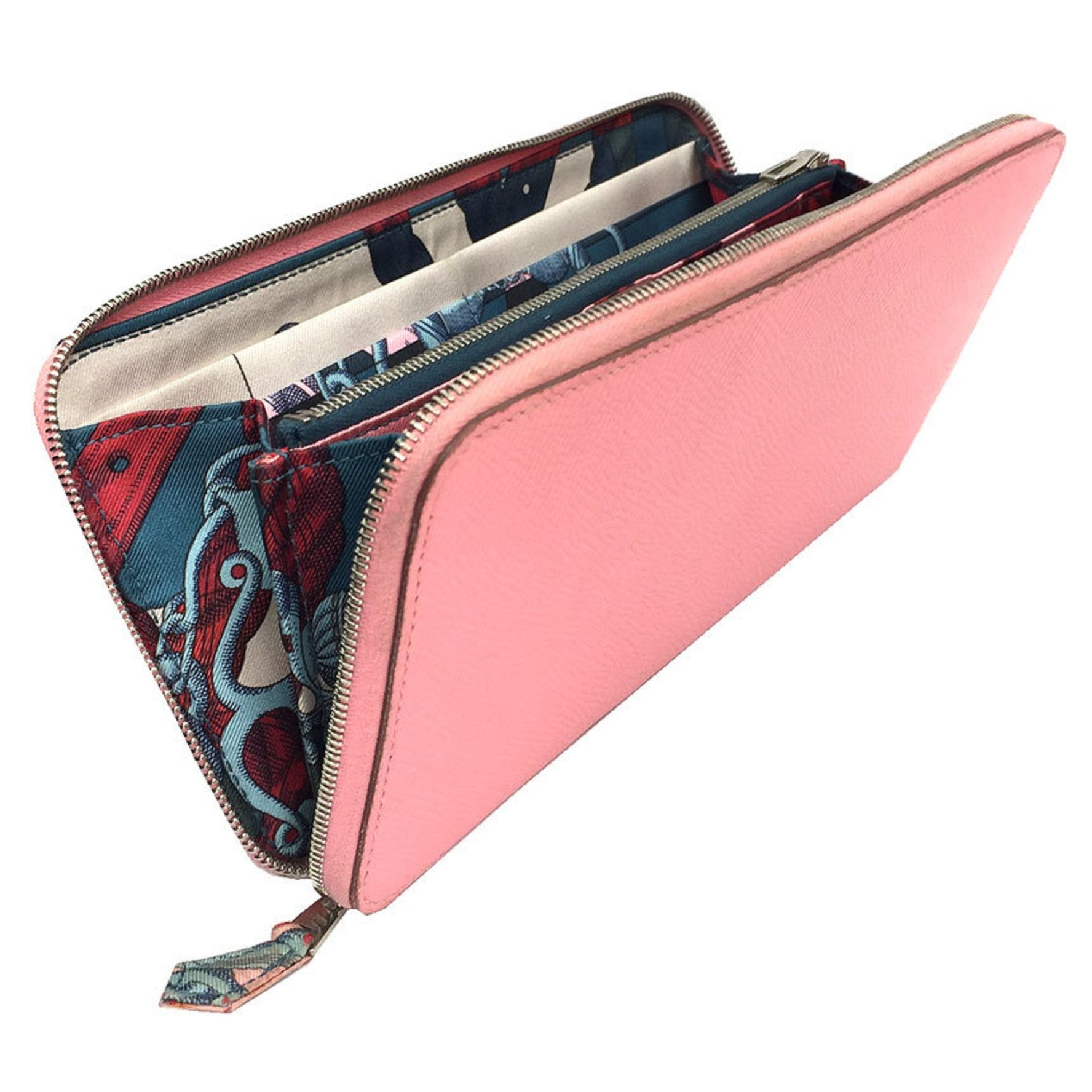 HERMES Azap Silk In Wallet Long Round Della Cavalleria PORTEFEILLE SILK IN CLASSIQUE VEAU EPSON Pink ROSE CONFETTI