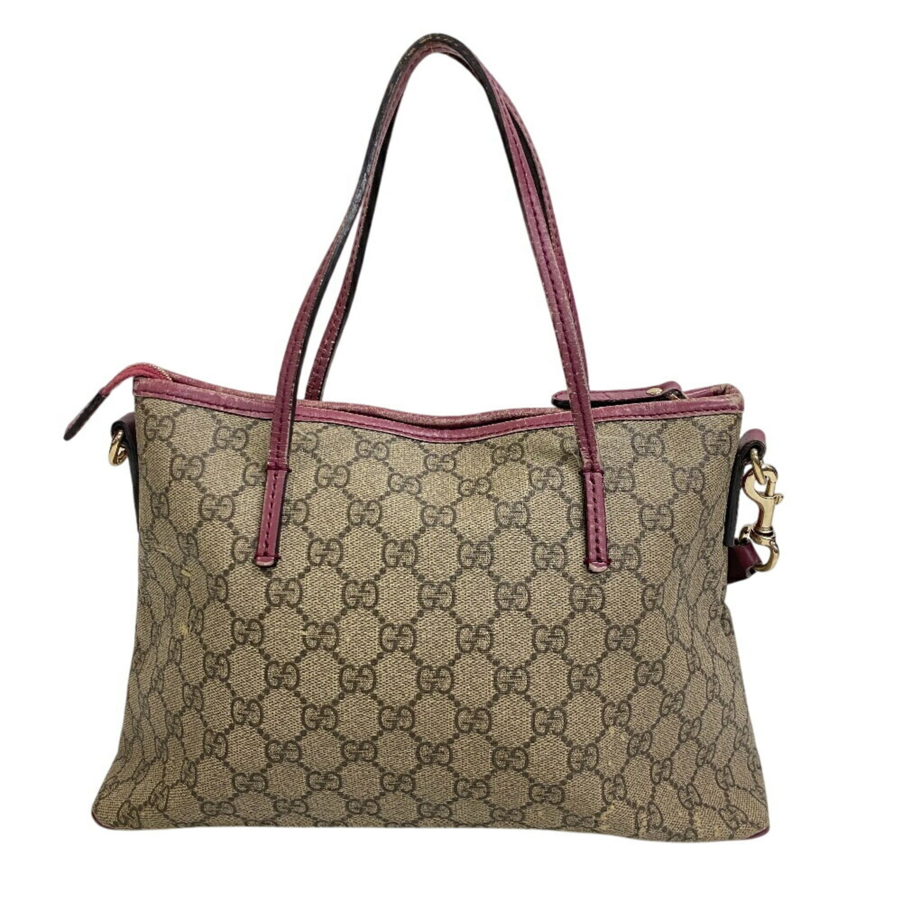 GUCCI GG Supreme Hand Shoulder Tote Bag Pink Women's