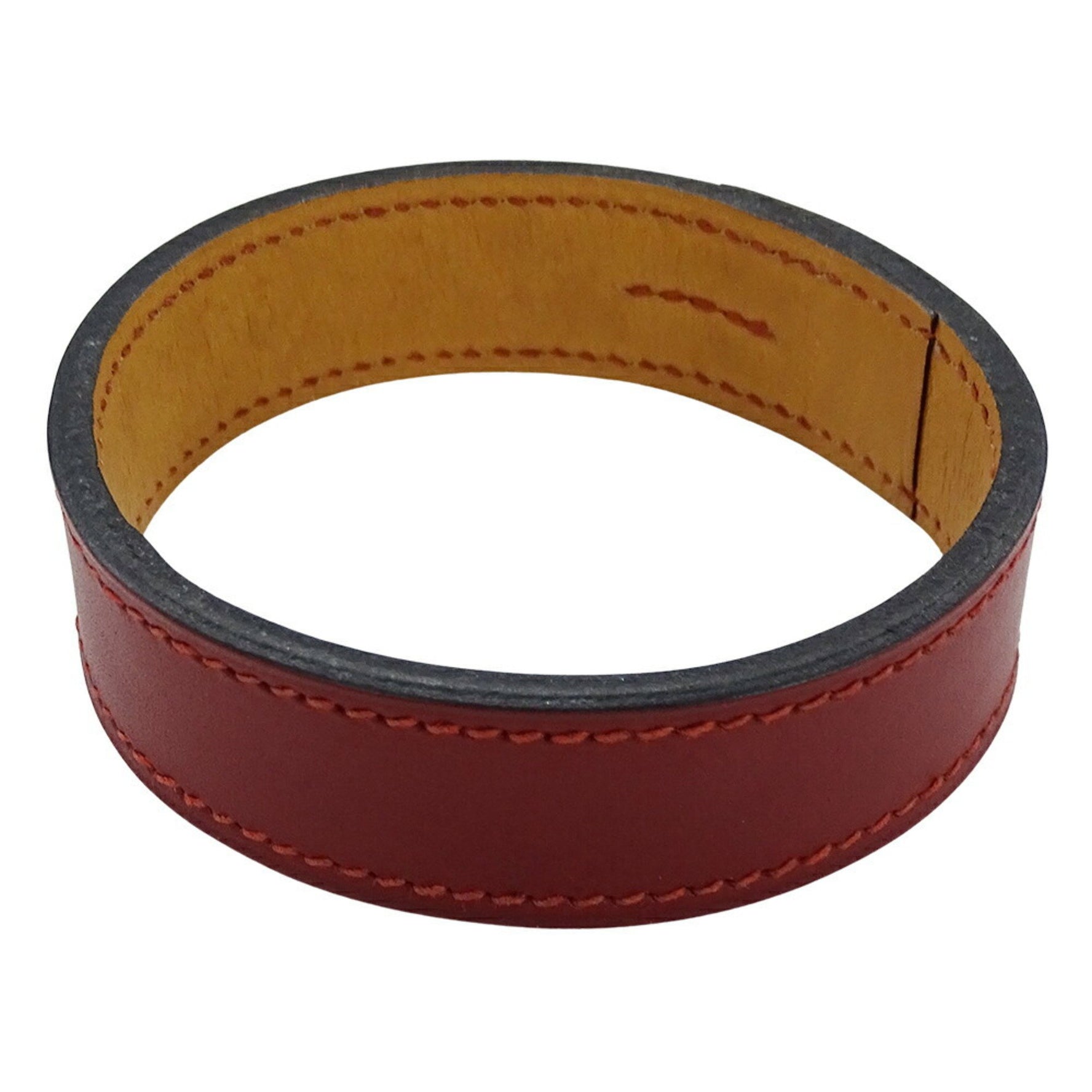Hermes Hermès Pourtour Bracelet for Men and Women, Leather, Bordeaux Brown