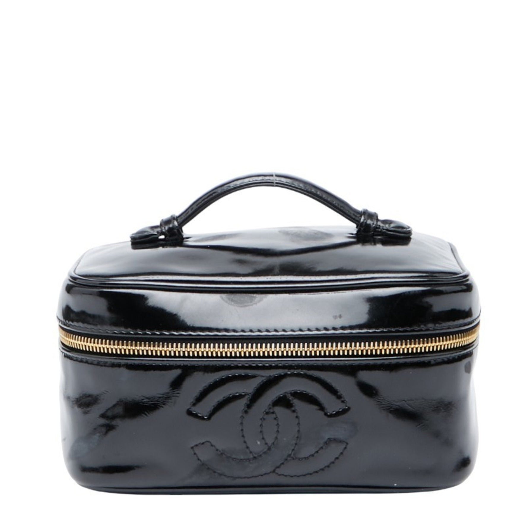Chanel Coco Mark Vanity Bag Handbag Patent Leather