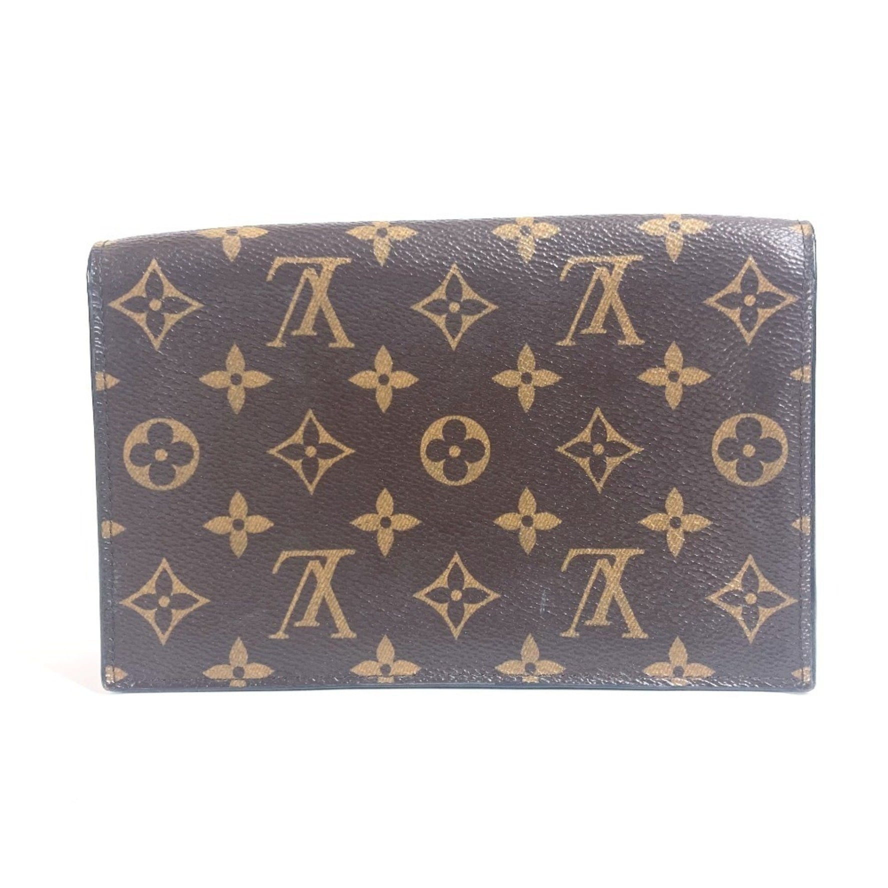 Louis Vuitton Monogram Portefeuille Flore Chain Wallet Shoulder Bag Clutch Long Canvas Men's Fuchsia Brown