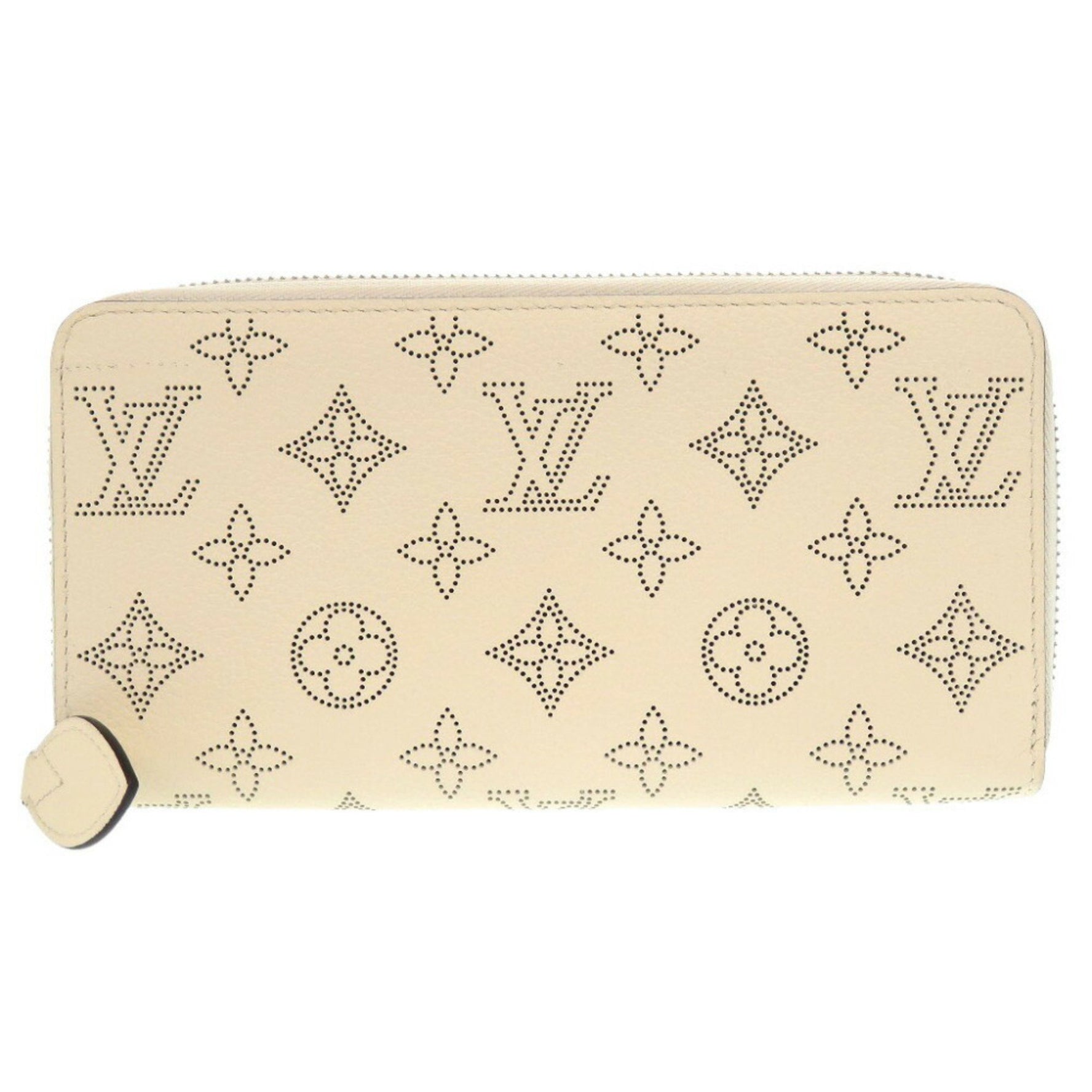 Louis Vuitton Zippy Wallet Monogram Mahina M69821 Ivory Round Long 1988LOUIS VUITTON