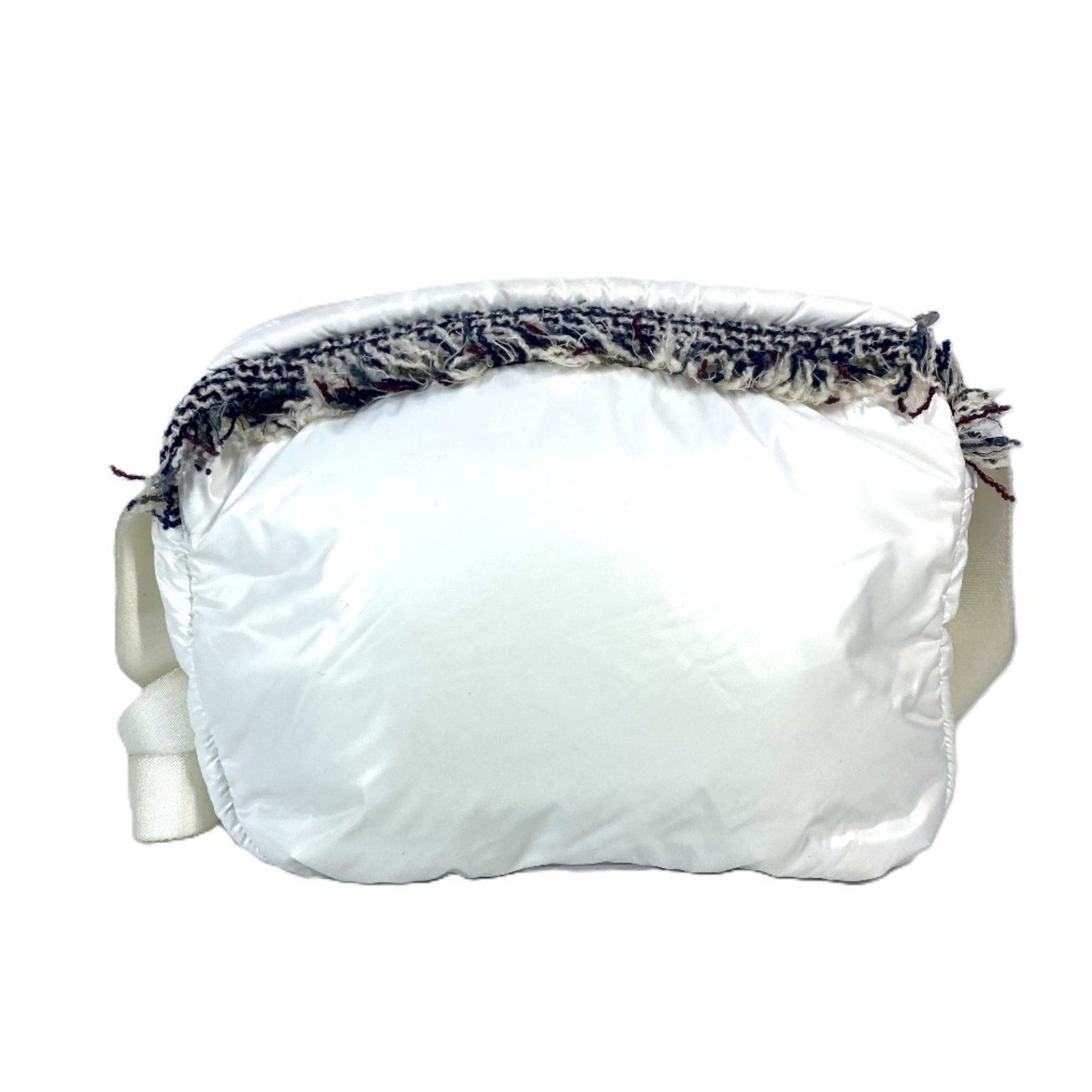 CHANEL Coconeige Fringe CC Coco Logo Bag Crossbody Shoulder Nylon Women's White