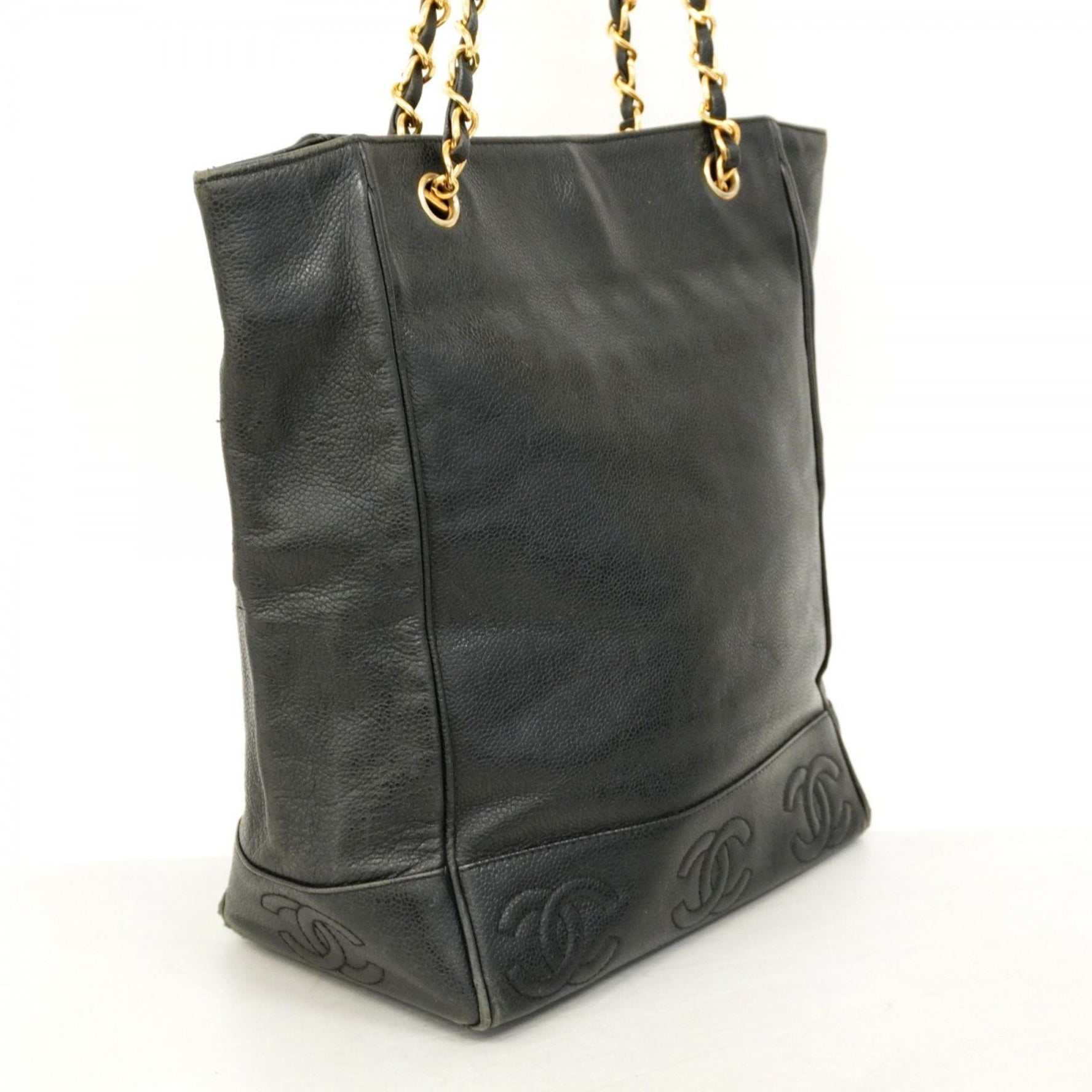 Chanel Triple Coco Chain Shoulder Bag in Caviar Skin