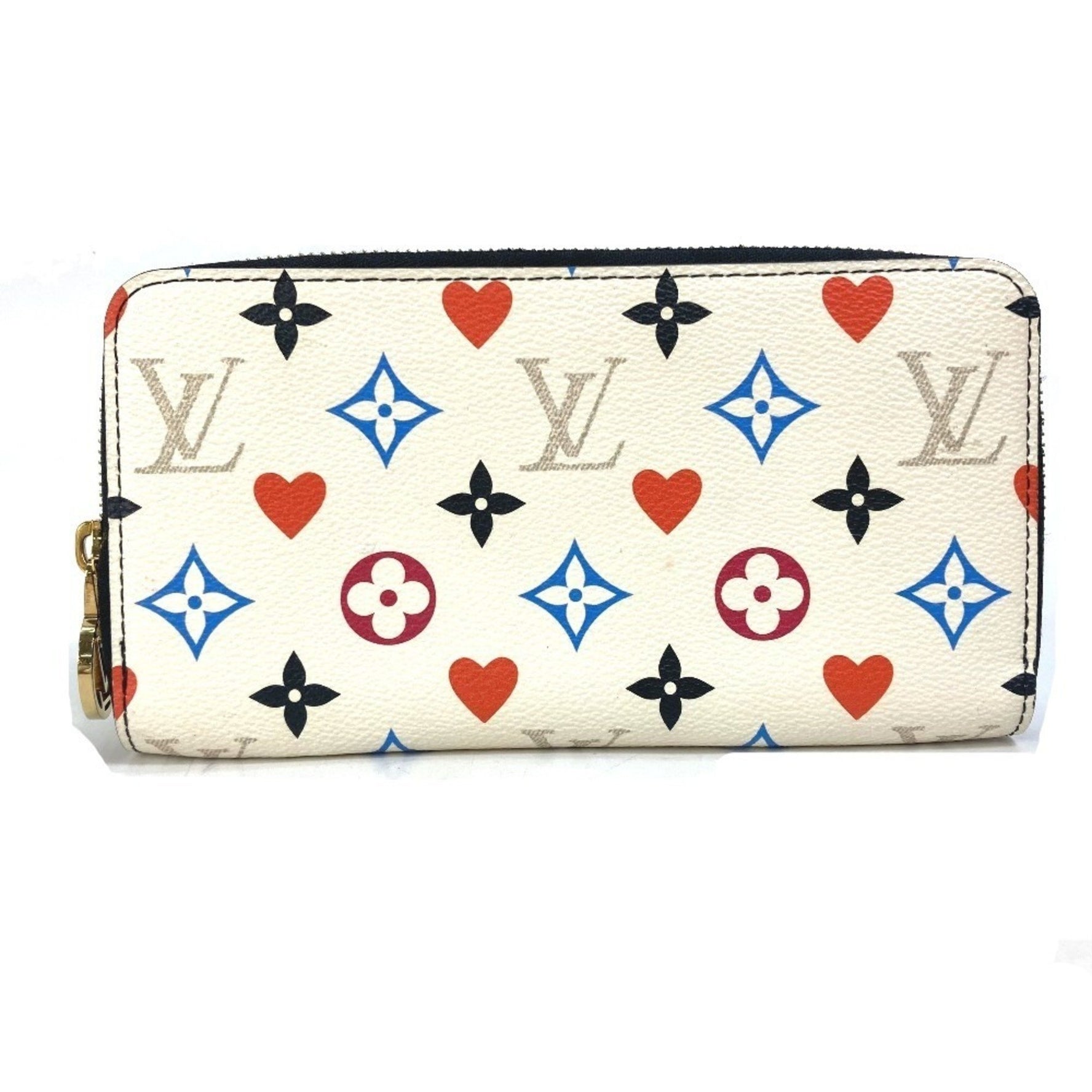 Louis Vuitton Heart Monogram Multicolor Zippy Wallet Game On Long Canvas White
