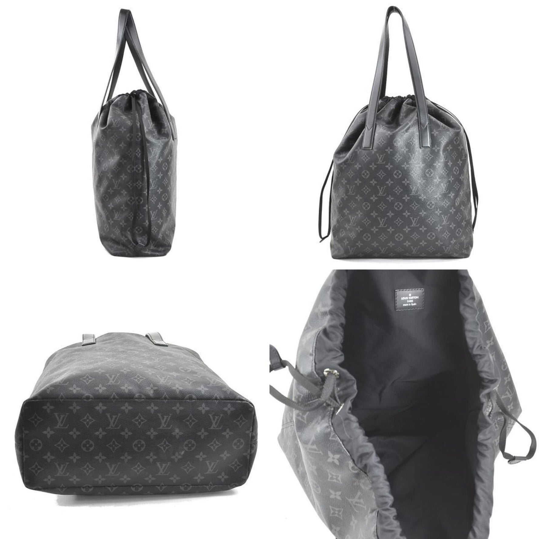 Louis Vuitton LOUIS VUITTON Handbag Monogram Eclipse Cabas Light Black Men's M44228 99997g