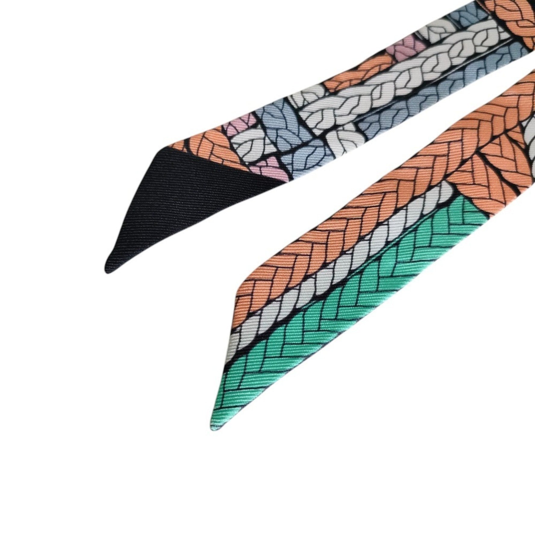 HERMES TWILLY TRESSES H Silk Twilly Scarf/Muffler Multicolor