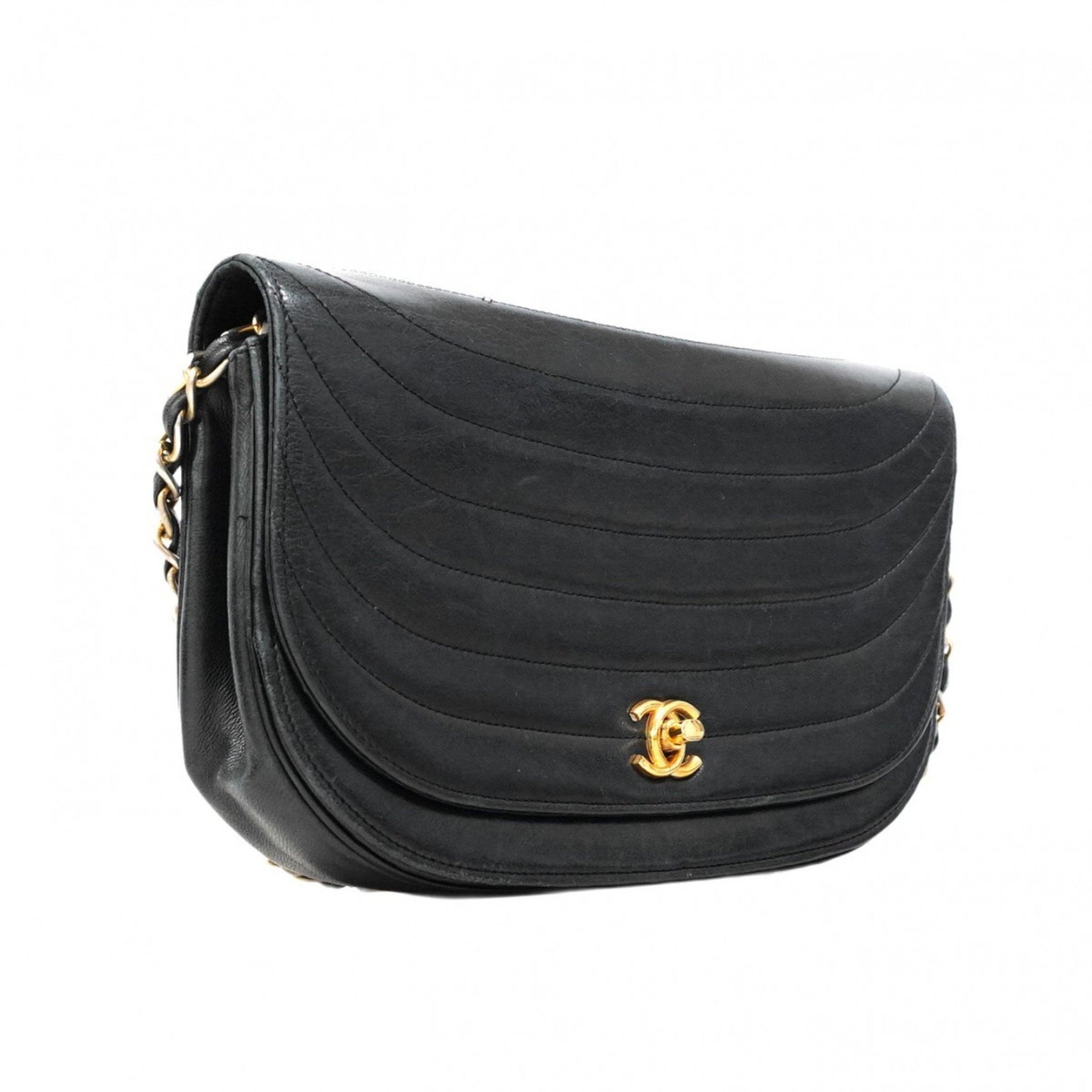 Chanel Shoulder Bag, Chain Half Moon Lambskin