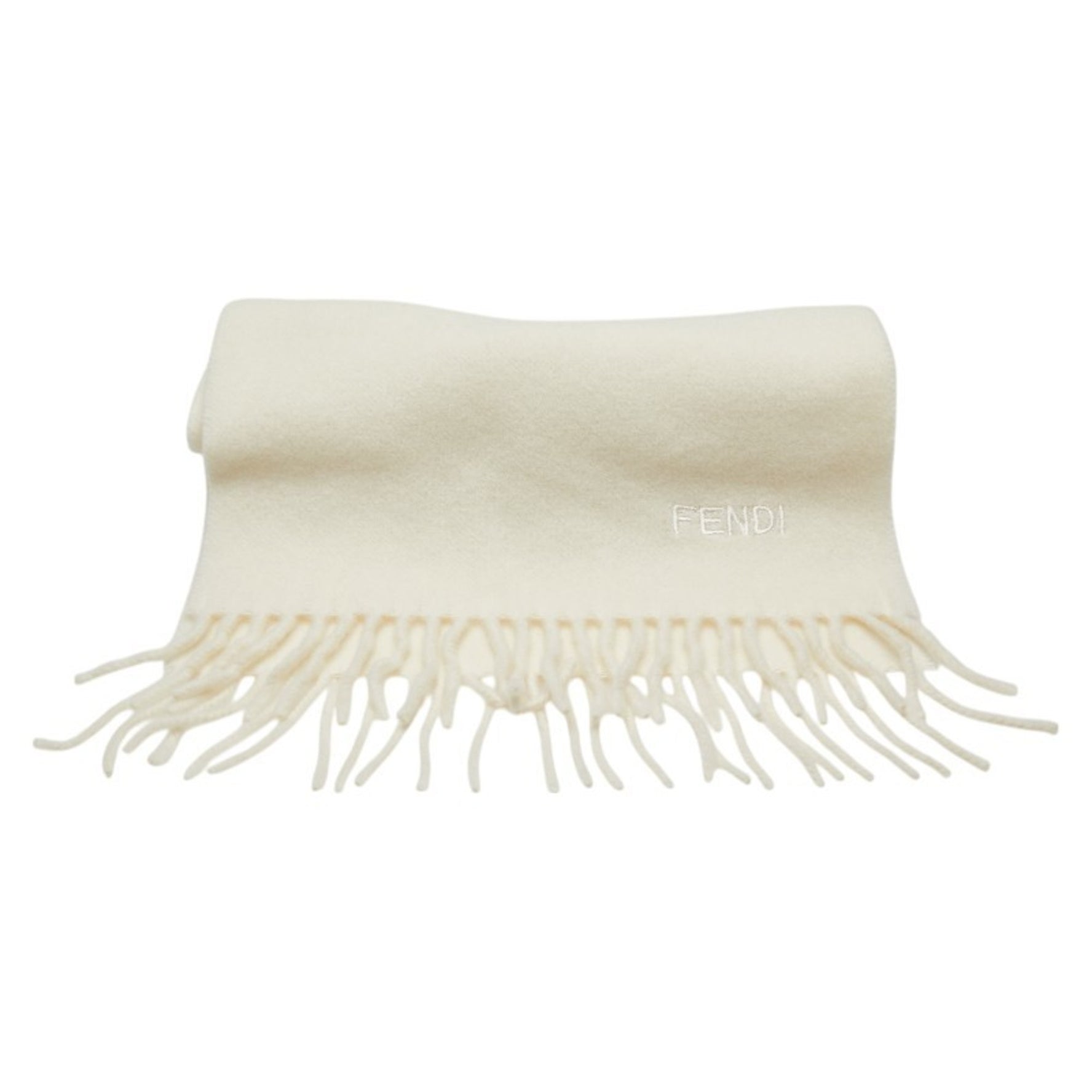 FENDI Embroidered Scarf Wool Cashmere