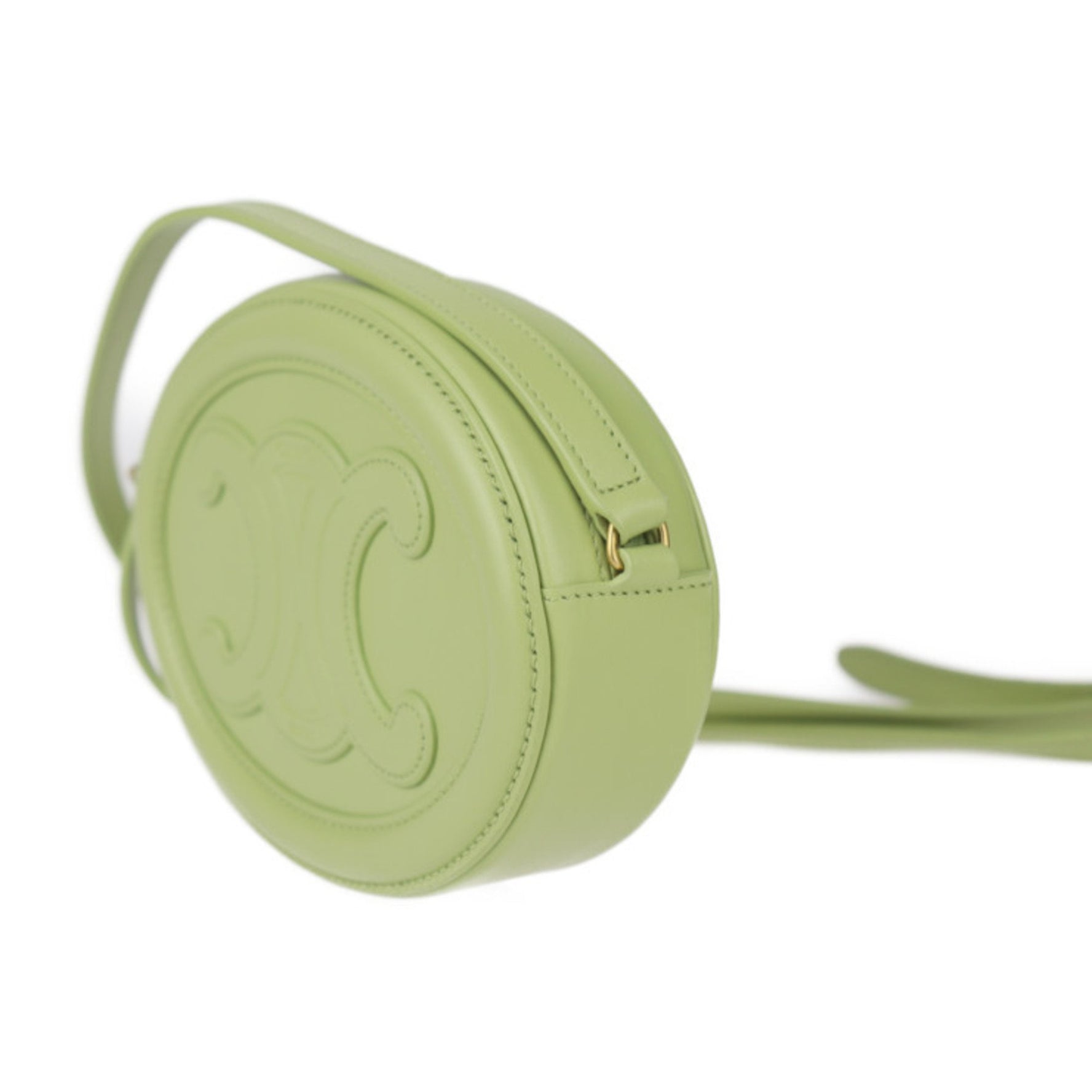 CELINE Cuir Triomphe Oval Purse Crossbody Shoulder Bag in Calfskin with Pochette