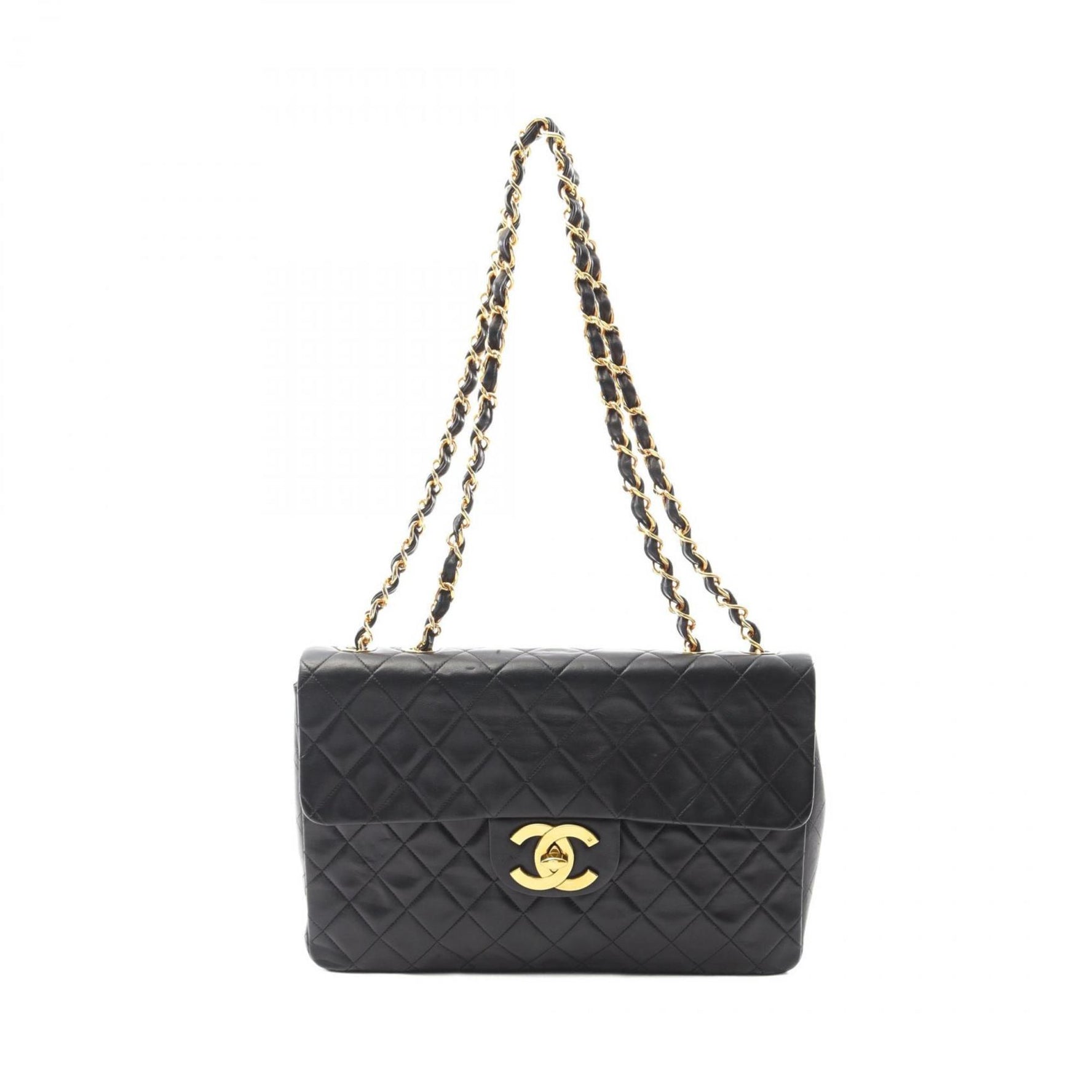 CHANEL Deca Matelasse 34 Shoulder Bag Lambskin (Sheepskin)