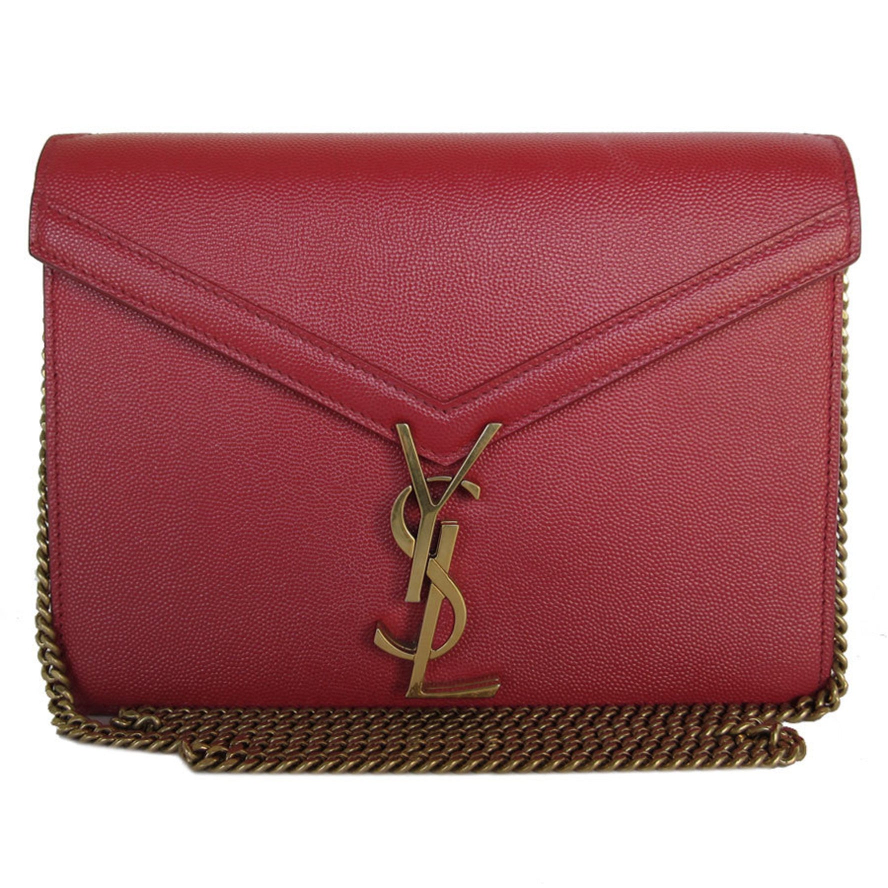 Saint Laurent shoulder bag leather metal red gold women's s0559a