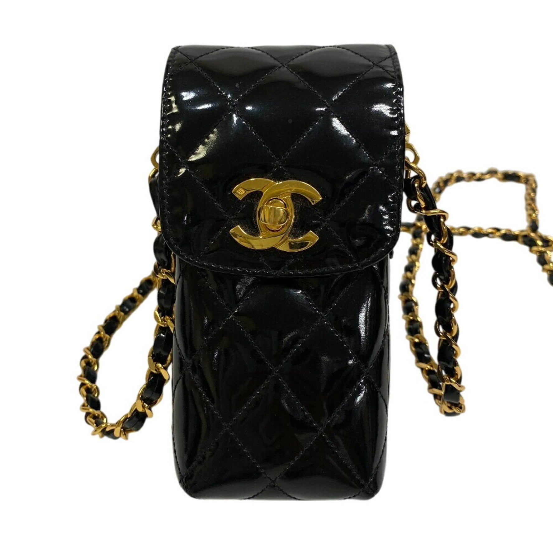 CHANEL Shoulder Matelasse Cigarette Case Black