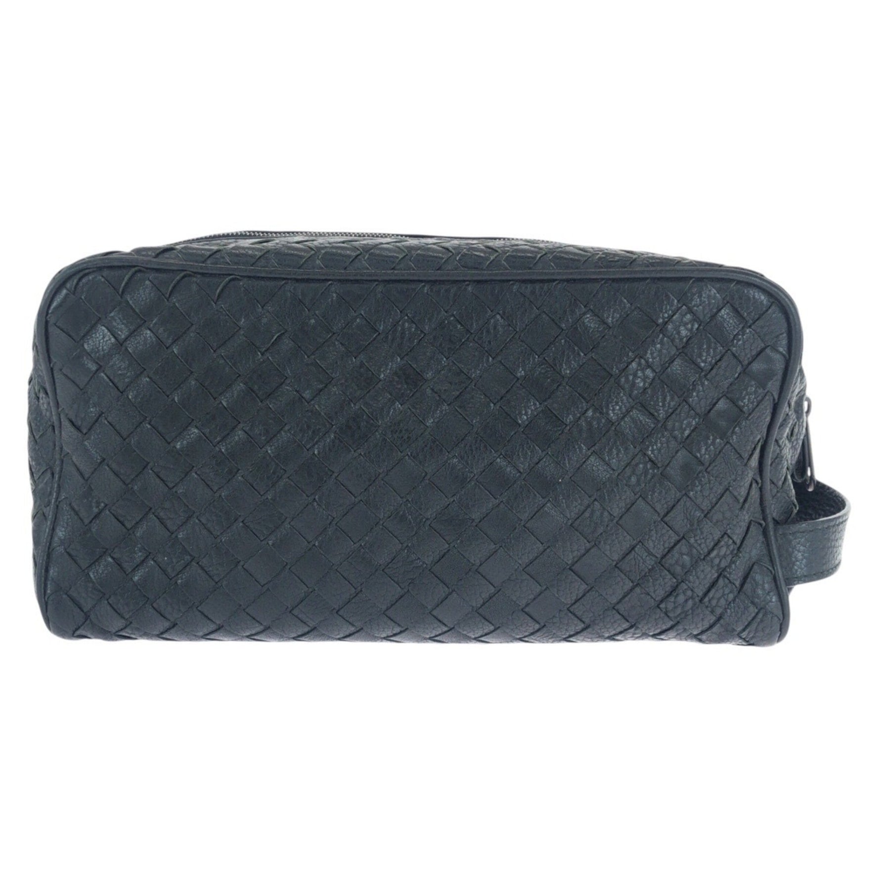 BOTTEGA VENETA Intrecciato Gunmetal Hardware Leather 1000 Second Bag Clutch