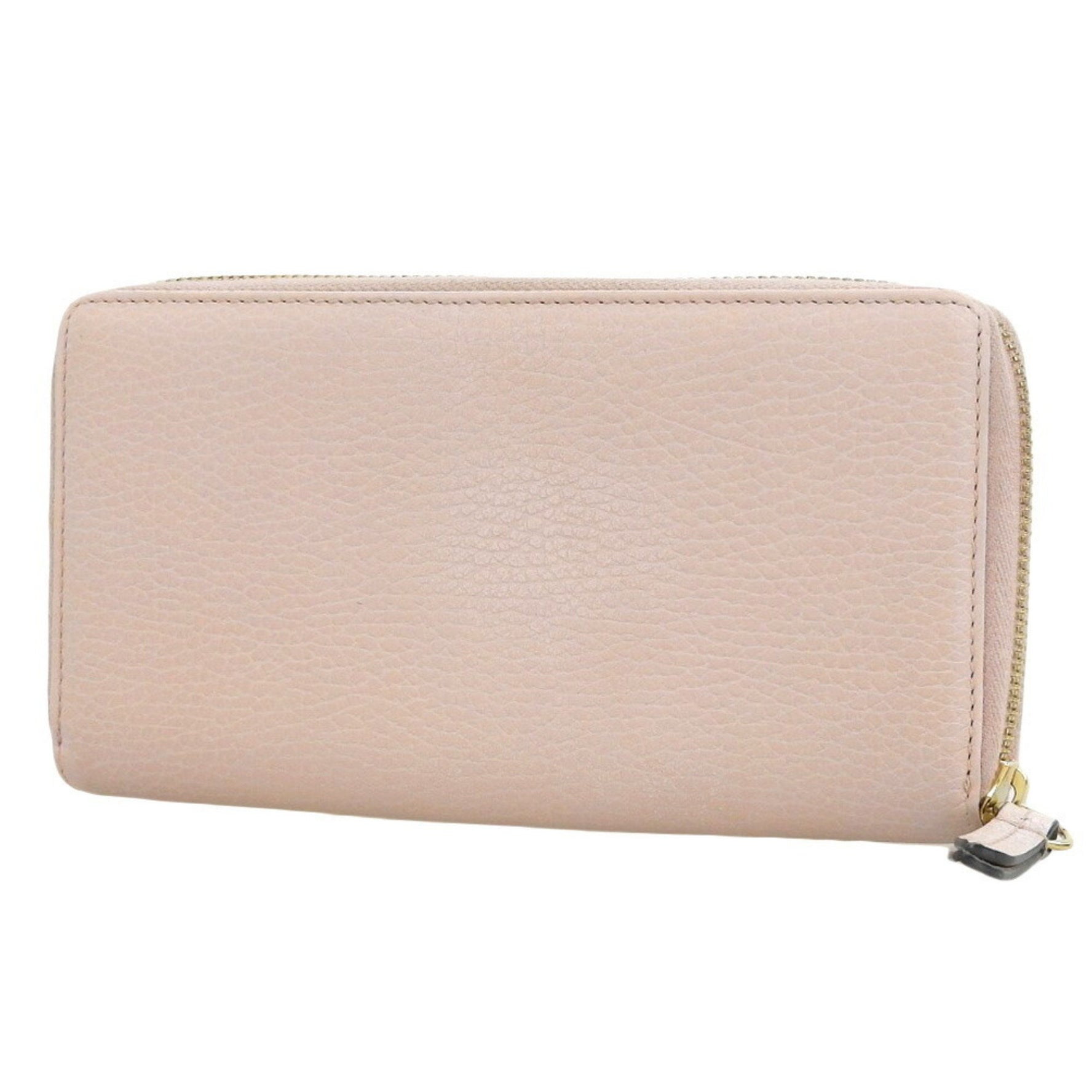 GUCCI GG Marmont Round Long Wallet Leather Pink