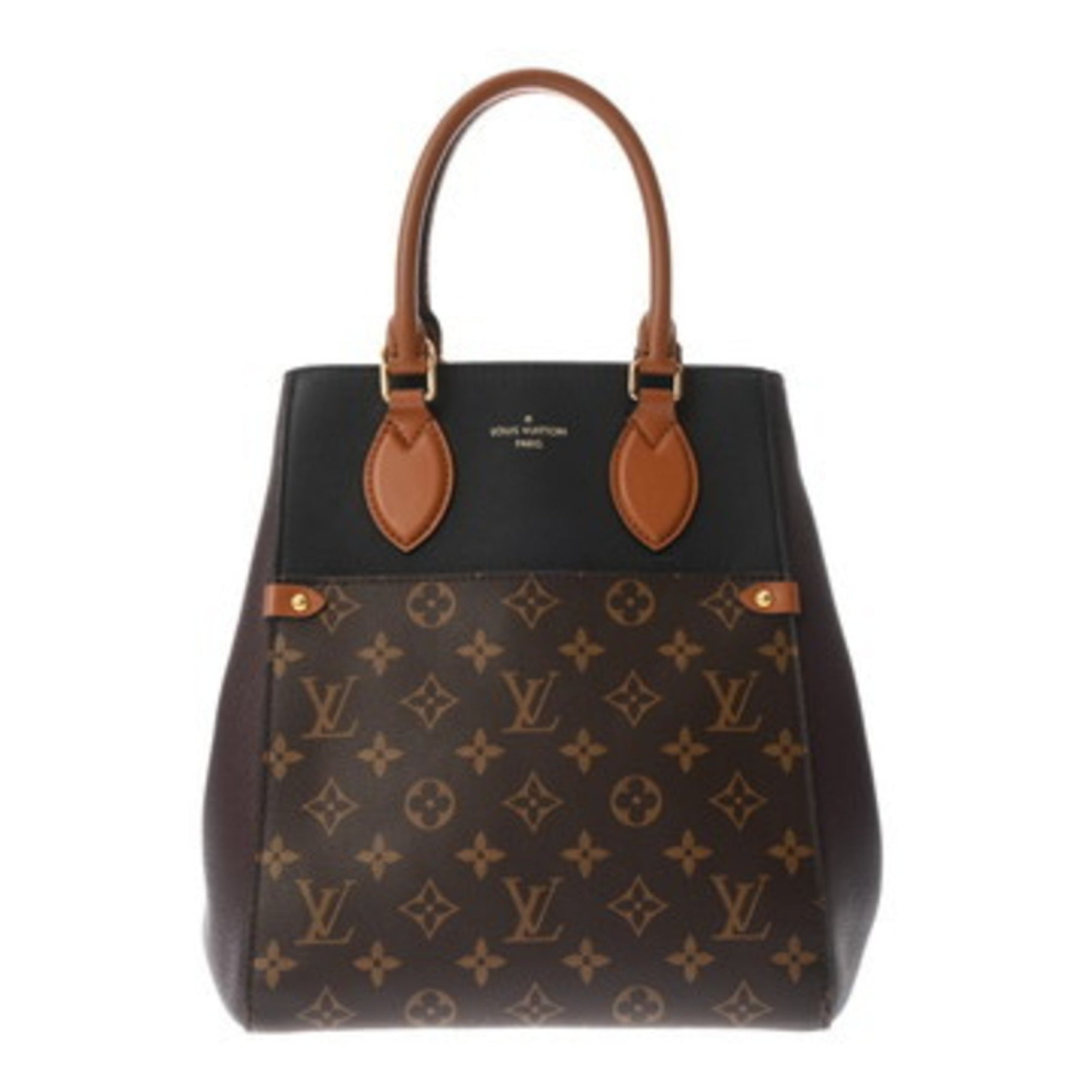 LOUIS VUITTON Monogram Fold Tote Bag in Noir/Wine Red - Canvas