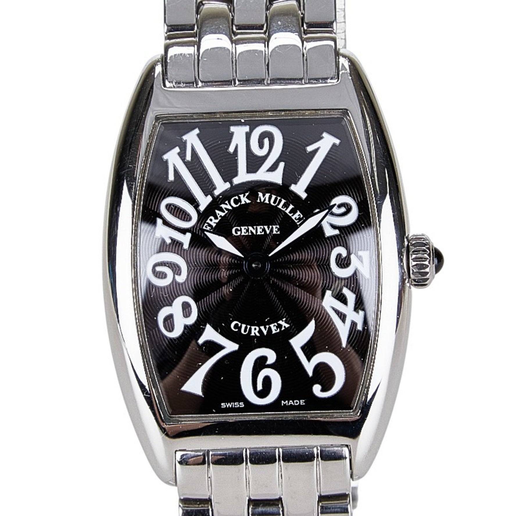 Franck Muller Tonneau Curvex Watch Quartz Black Dial Stainless Steel FRANCK MULLER