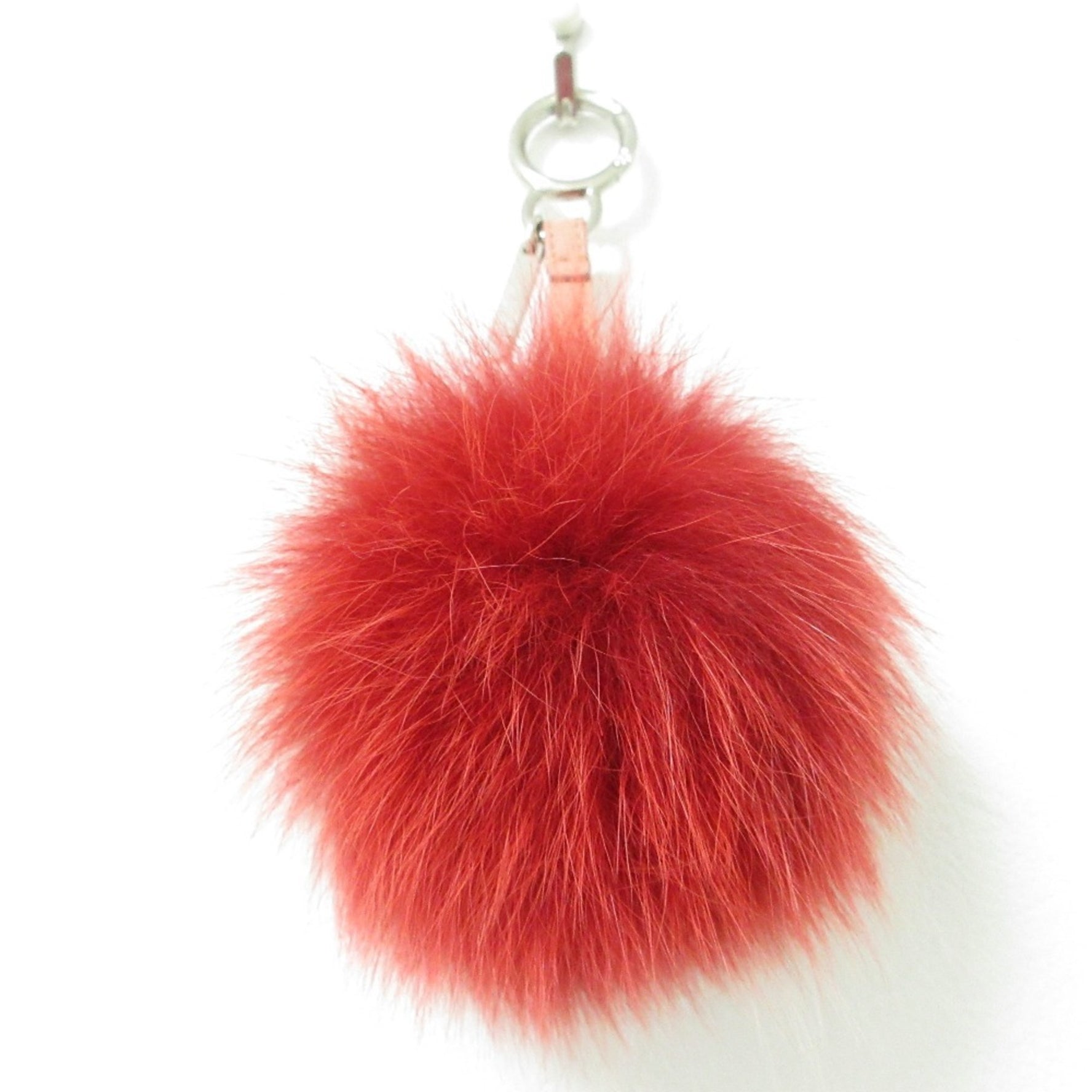 FENDI Bonbon Fur Charm Keychain Red