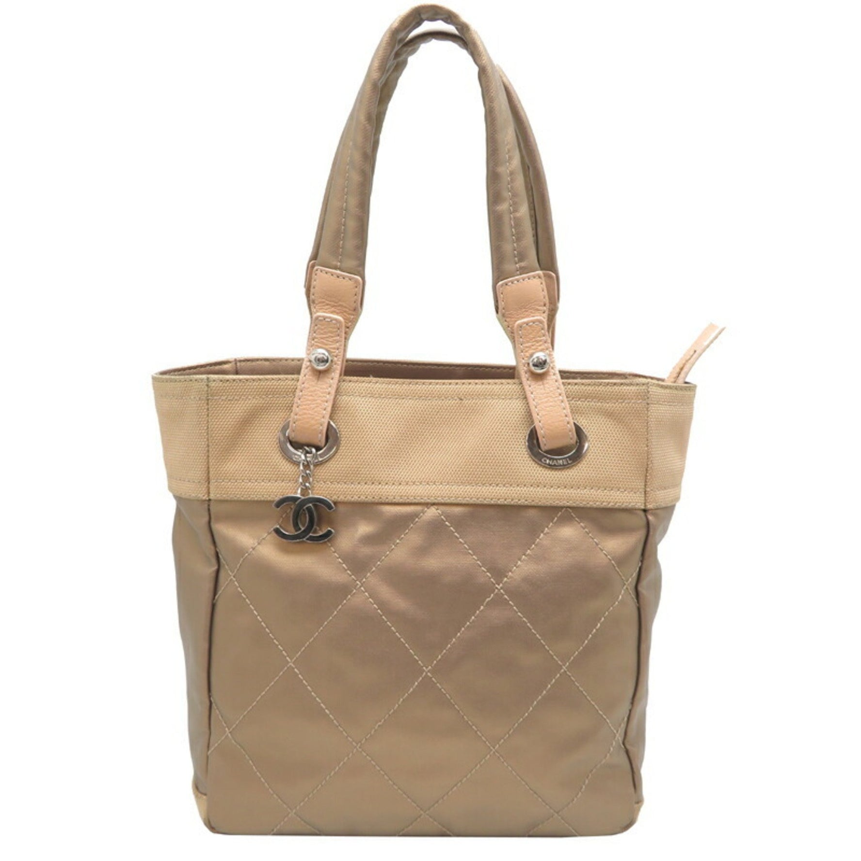 Chanel Paris Biarritz PM Tote Bag Canvas Gold