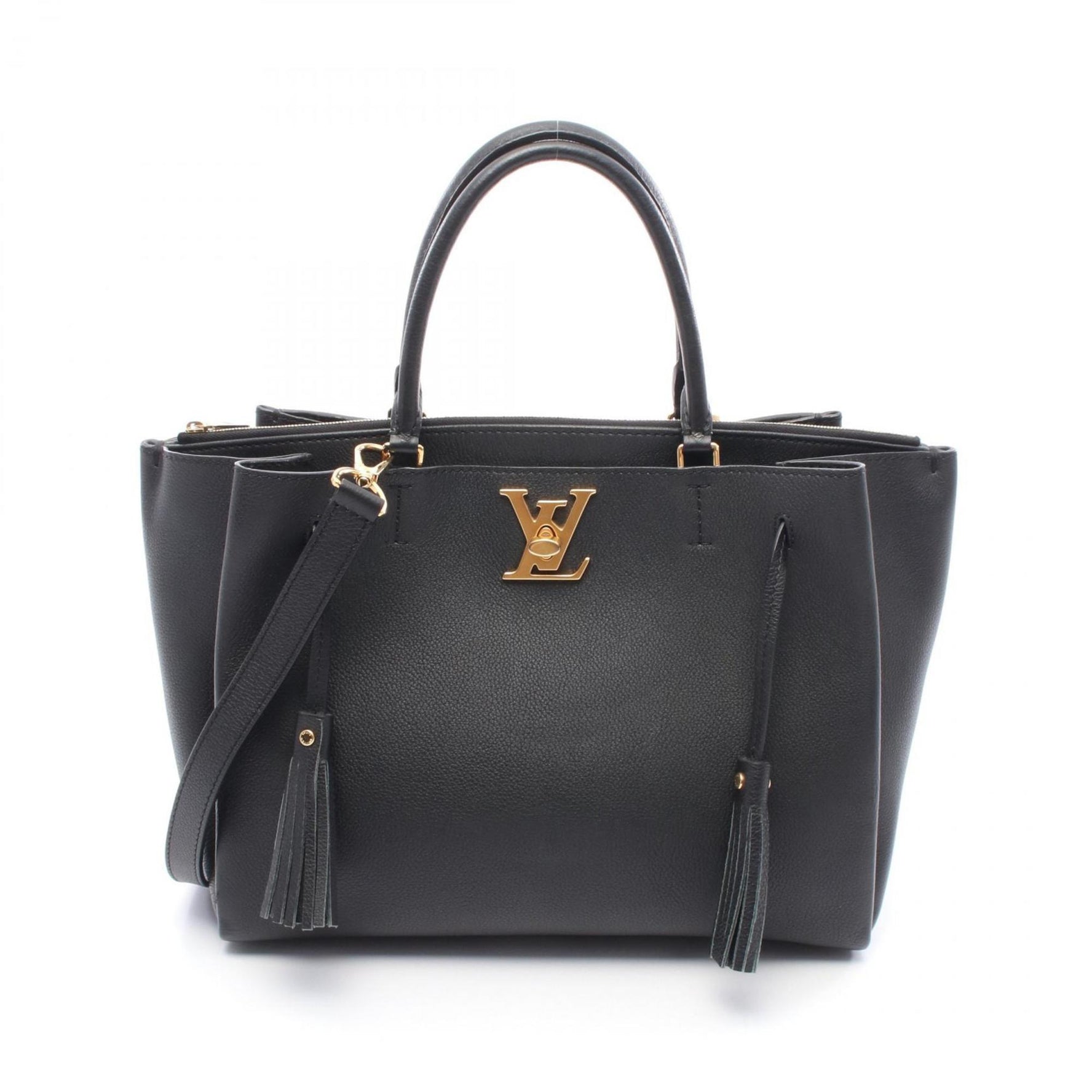 Louis Vuitton Rockmeat Tote Bag, Leather, Black