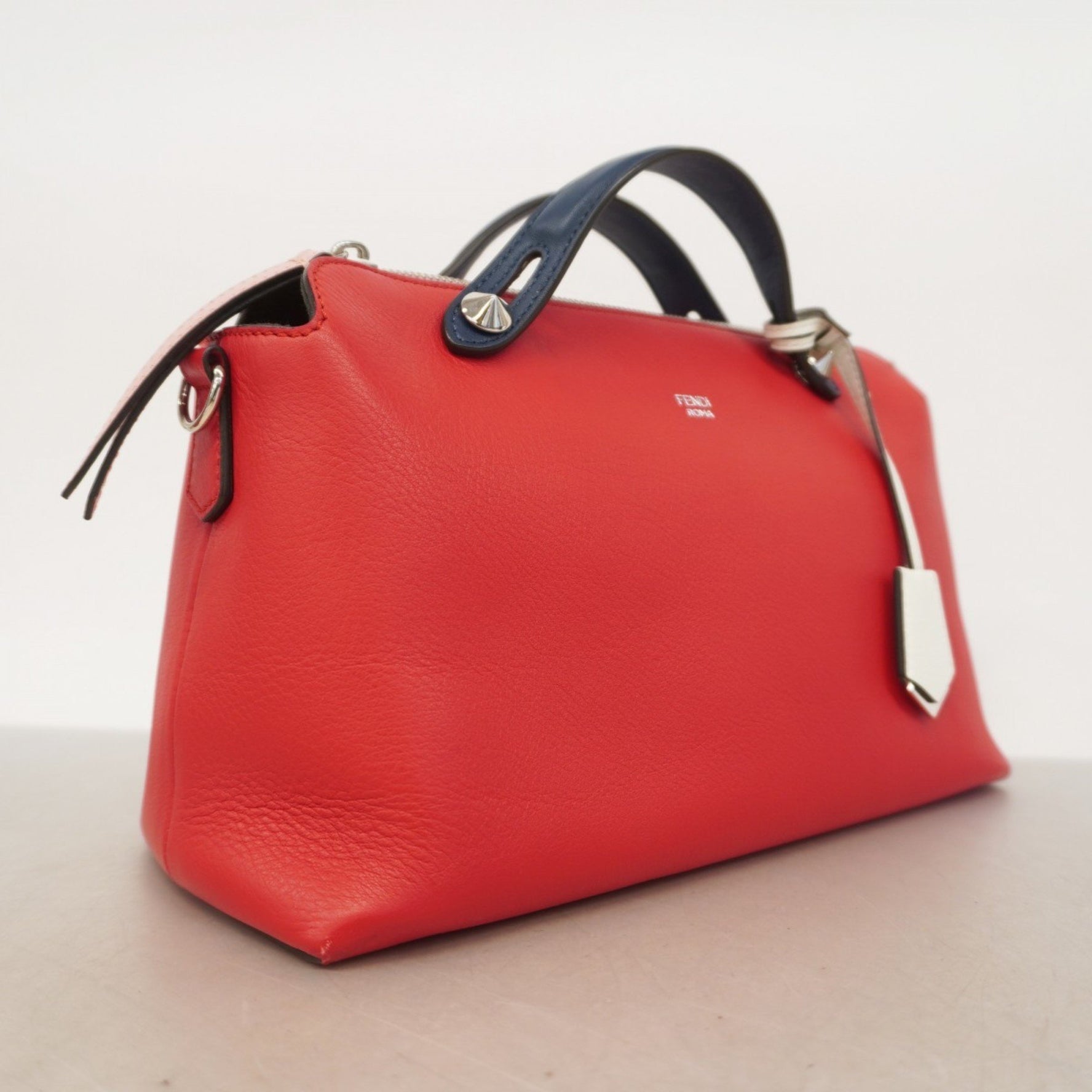 Fendi By the Way Leather Handbag in Red, Navy, and Pink for Women