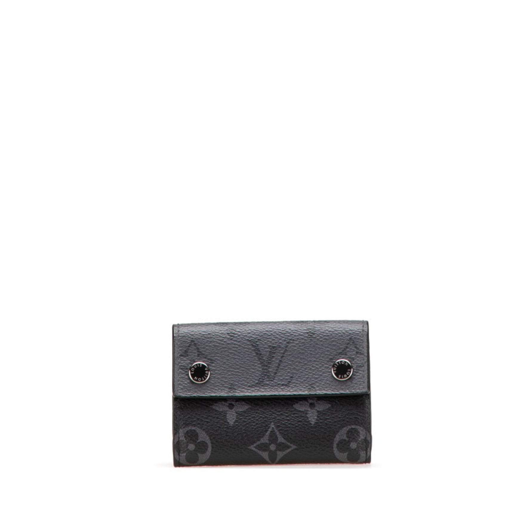 Louis Vuitton Monogram Eclipse Discovery Compact Trifold Wallet M45417 Gray Black PVC Leather Men's LOUIS VUITTON