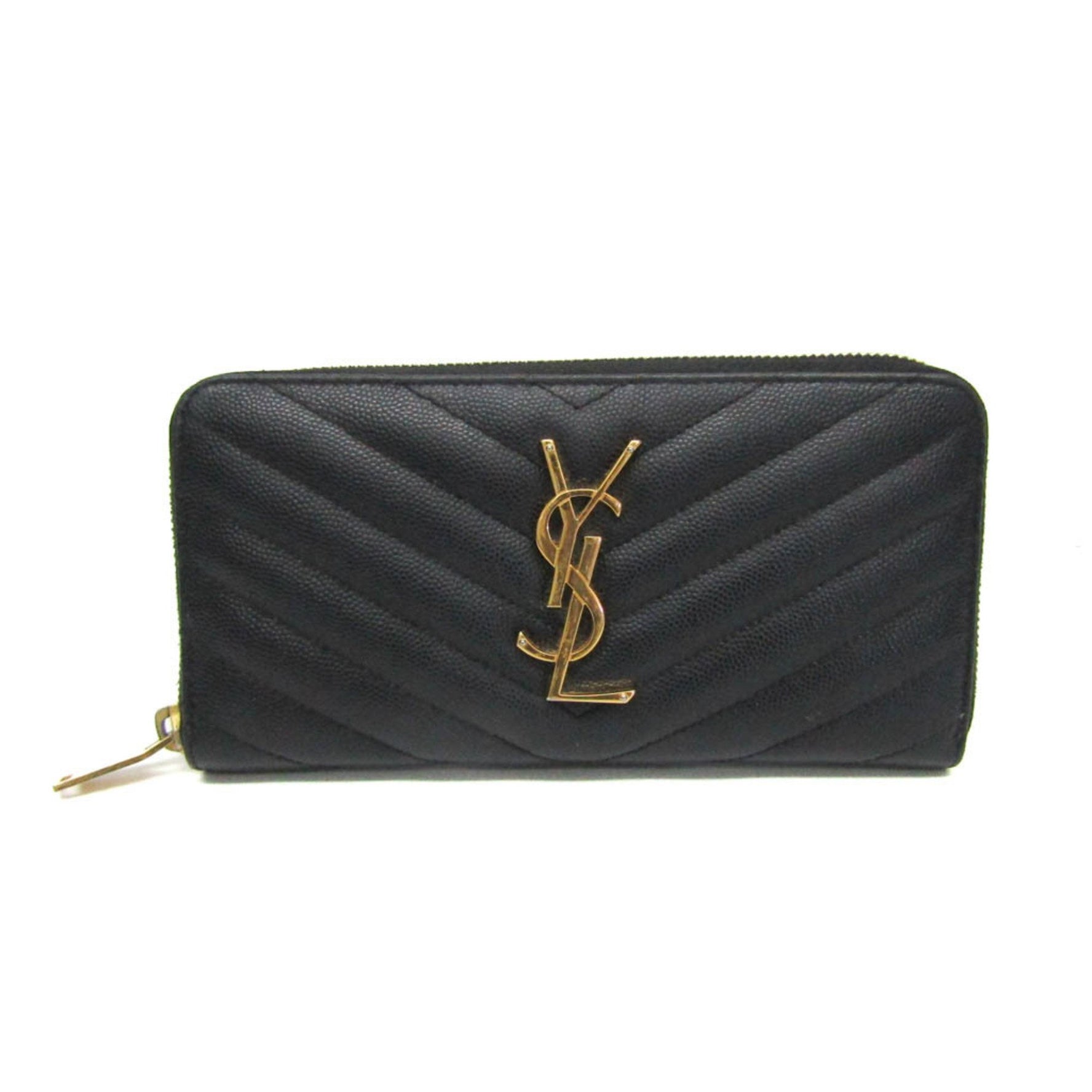 Saint Laurent Cassandra Women's  Calfskin Long Wallet (bi-fold) Dark Navy
