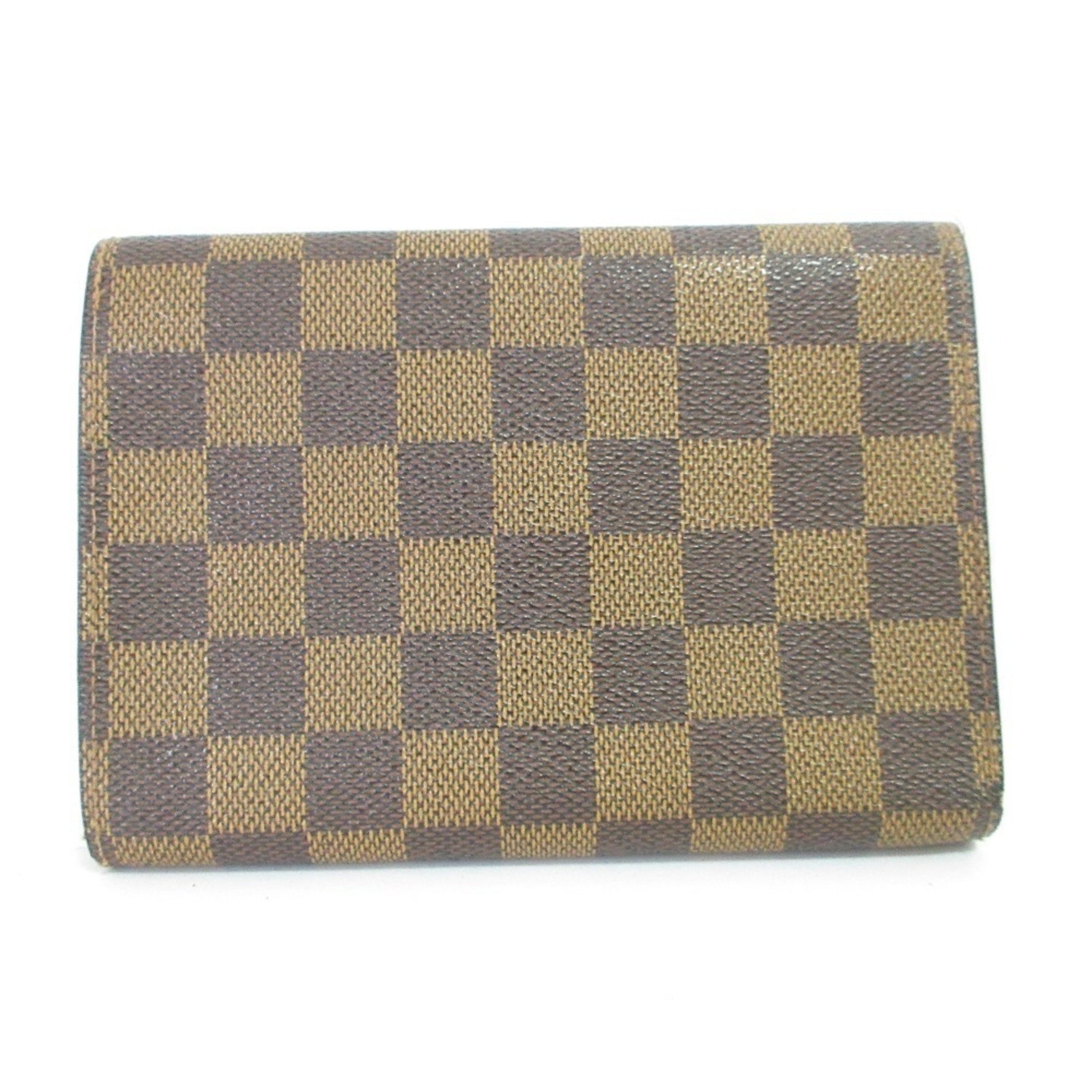 Louis Vuitton Damier Ebene Porte Tresor Etui Papier Tri-fold Wallet Brown Men's
