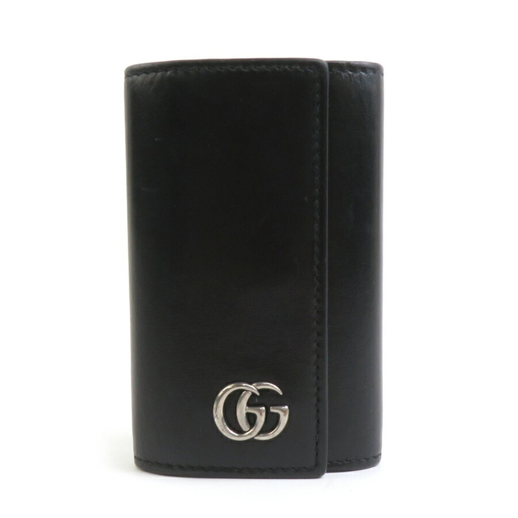 GUCCI Key Case Leather Black Men's Women's 56107a
