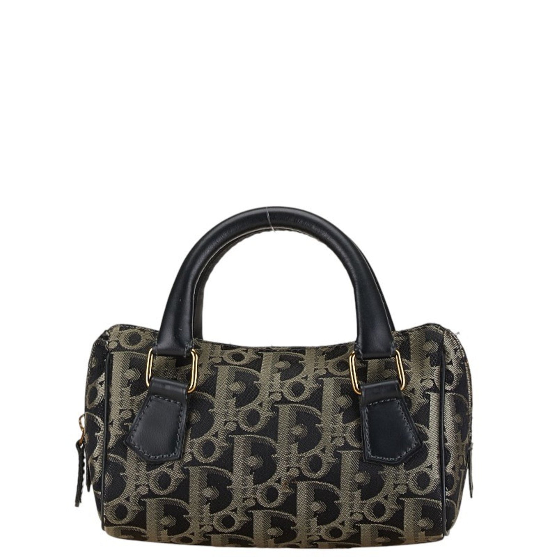 Christian Dior Dior Trotter Handbag Canvas Leather