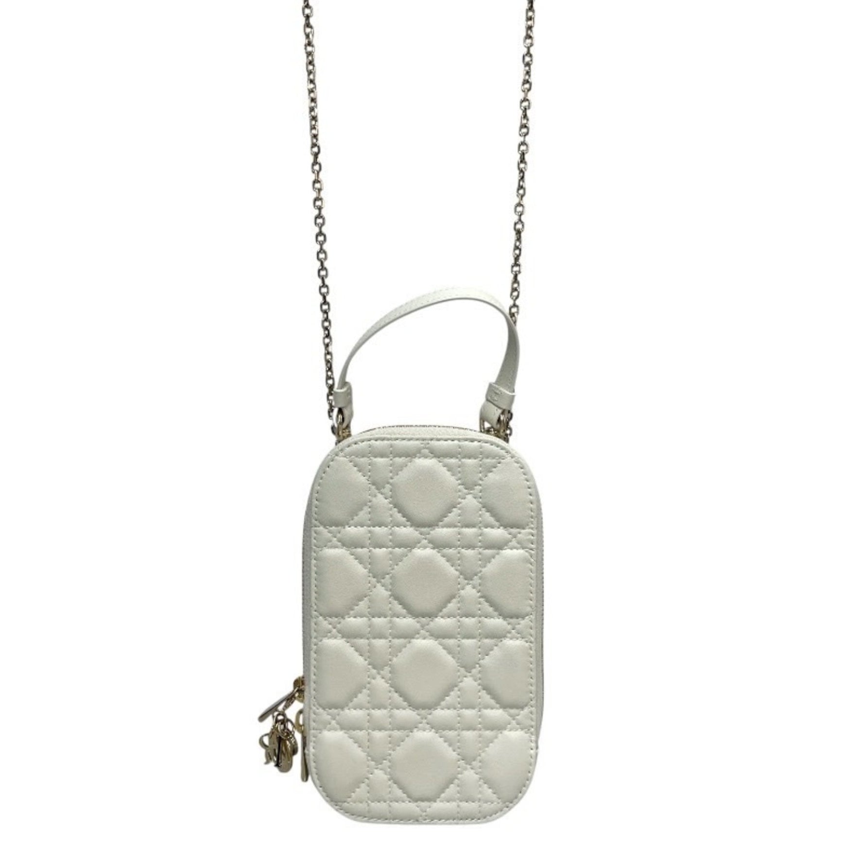Christian Dior Dior Lady Call'in Phone Holder Lambskin Shoulder Bag for Women, Pouch, Cannage, Smartphone
