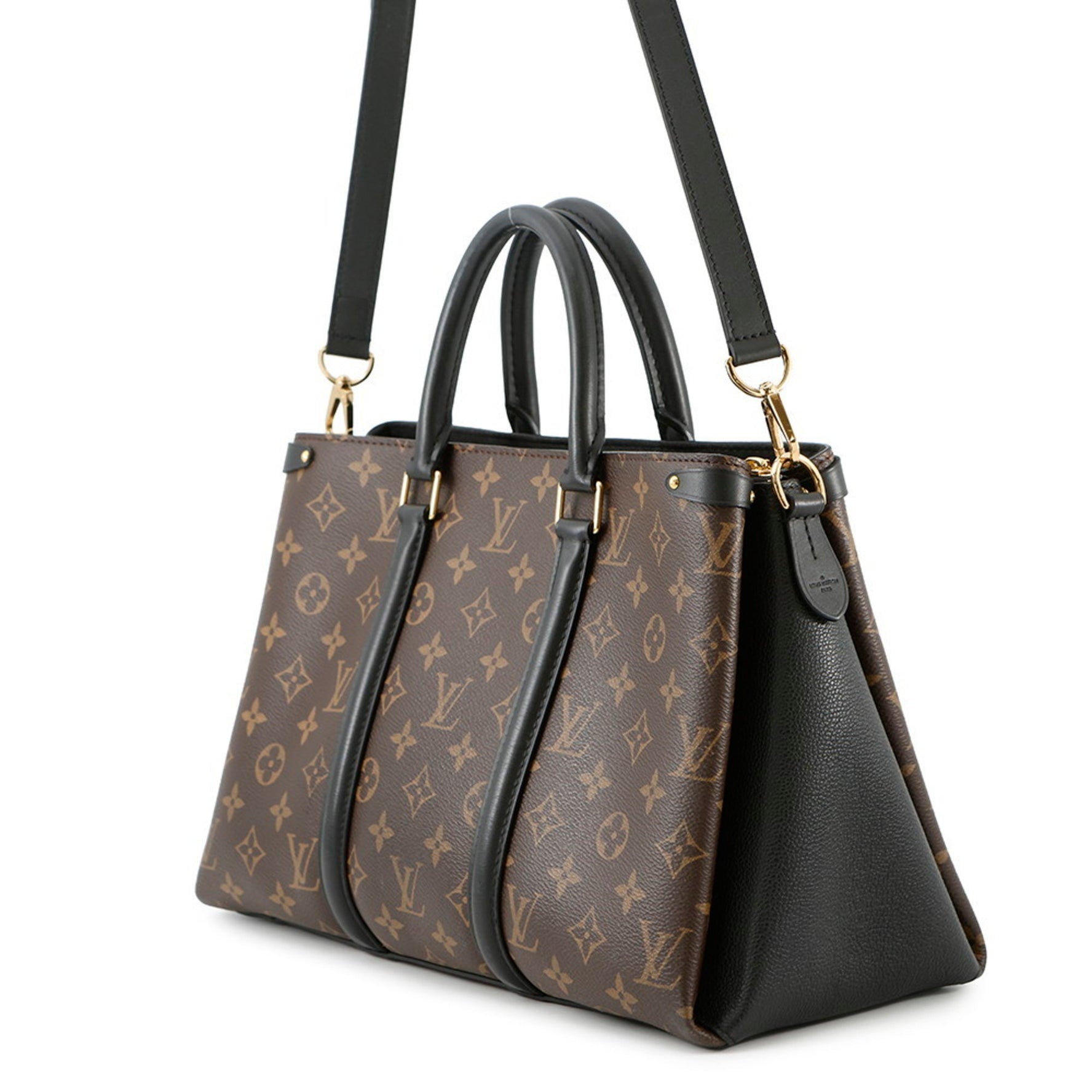 Louis Vuitton Monogram Macassar Soufflot NV MM Handbag shoulder bag, black