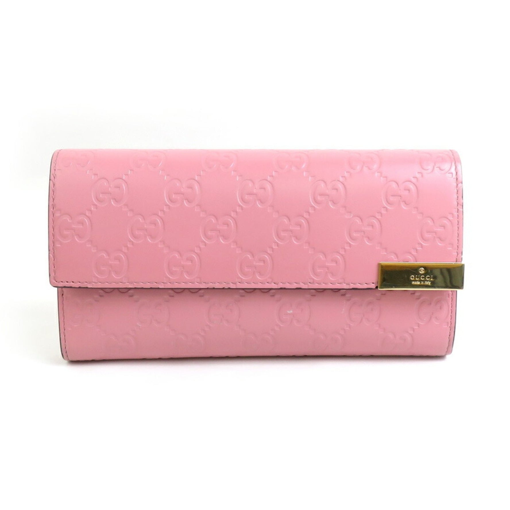 GUCCI Long Wallet Leather Pink Men's Women's r10322a