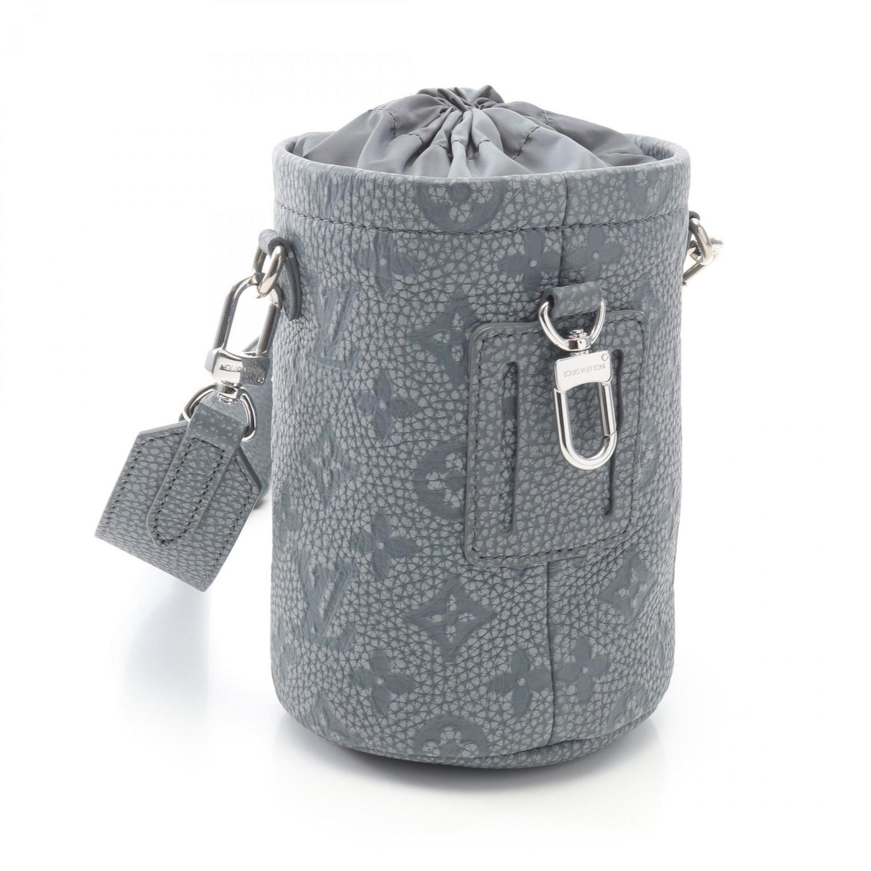 Louis Vuitton Chalk Pouch, Taurillon Climbing Leather, Granite Gray Shoulder Bag, Men's, Multicolor