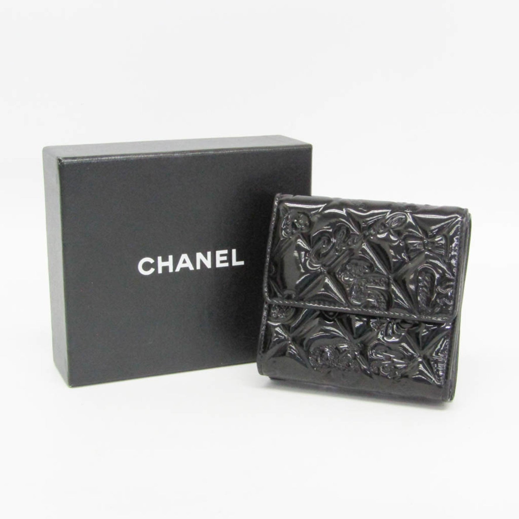 Chanel Icon Patent Leather Wallet (tri-fold)