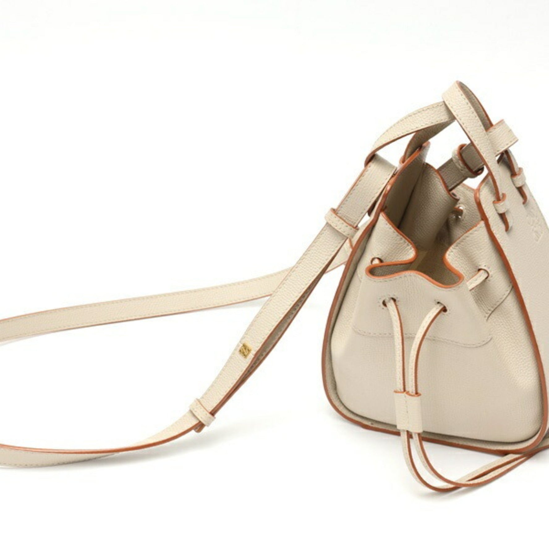 LOEWE Hammock Drawstring Bag Mini Soft Grain Calfskin Light Ghost