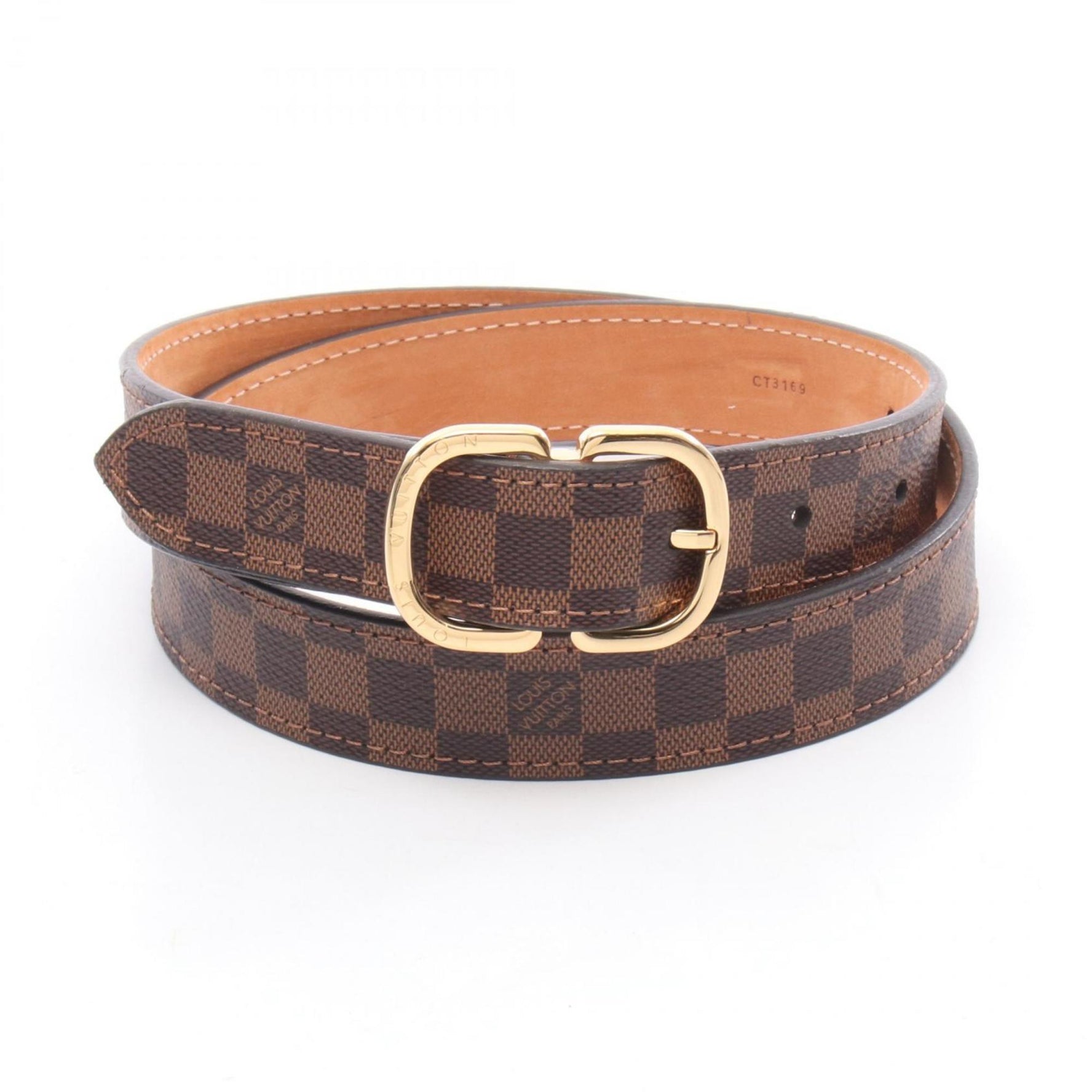 Louis Vuitton Santur Mini Belt, Coated Canvas with Damier Leather, Brown